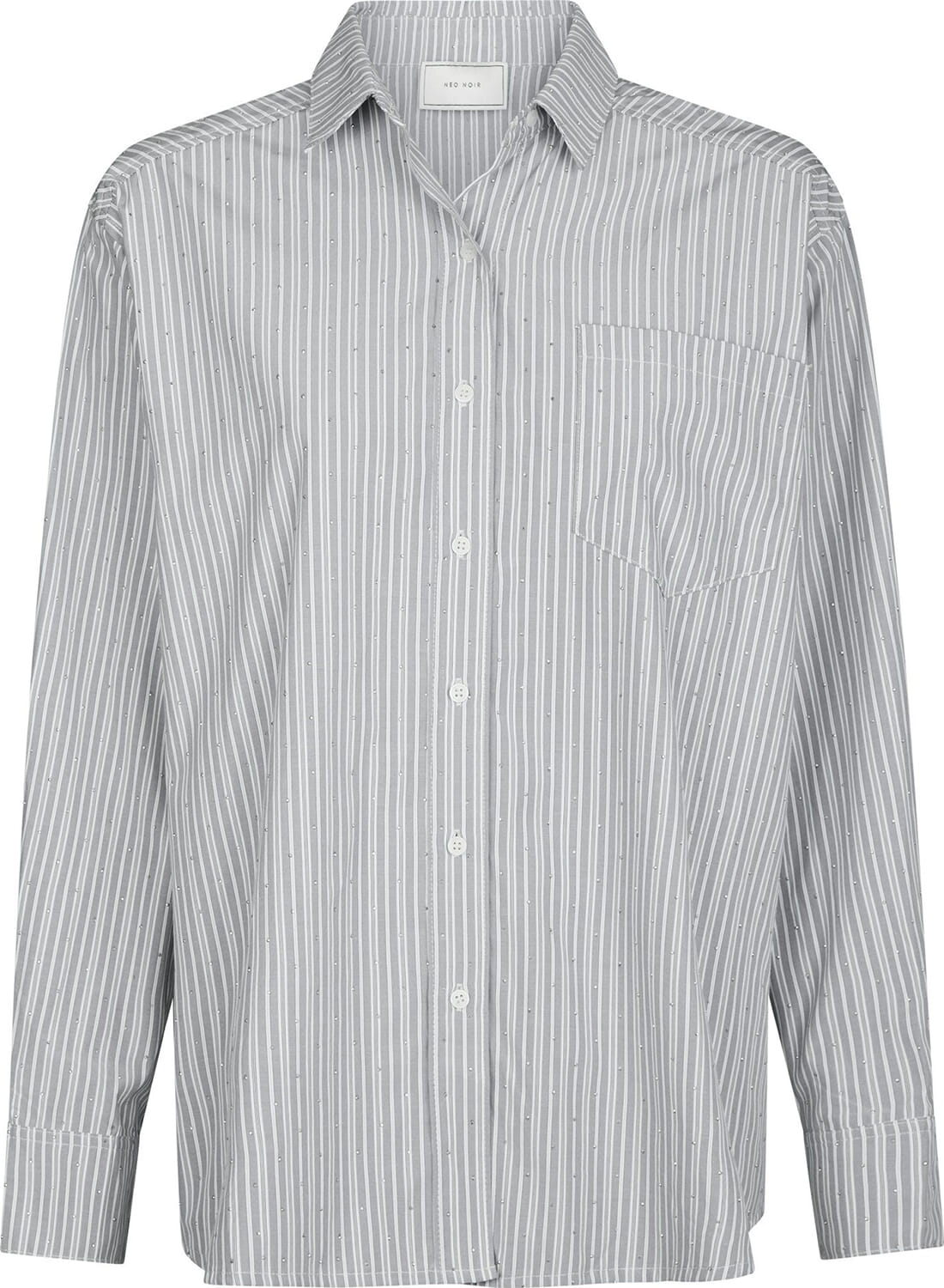 Neo Noir Blouse Dalma Stripe Stone Grijs