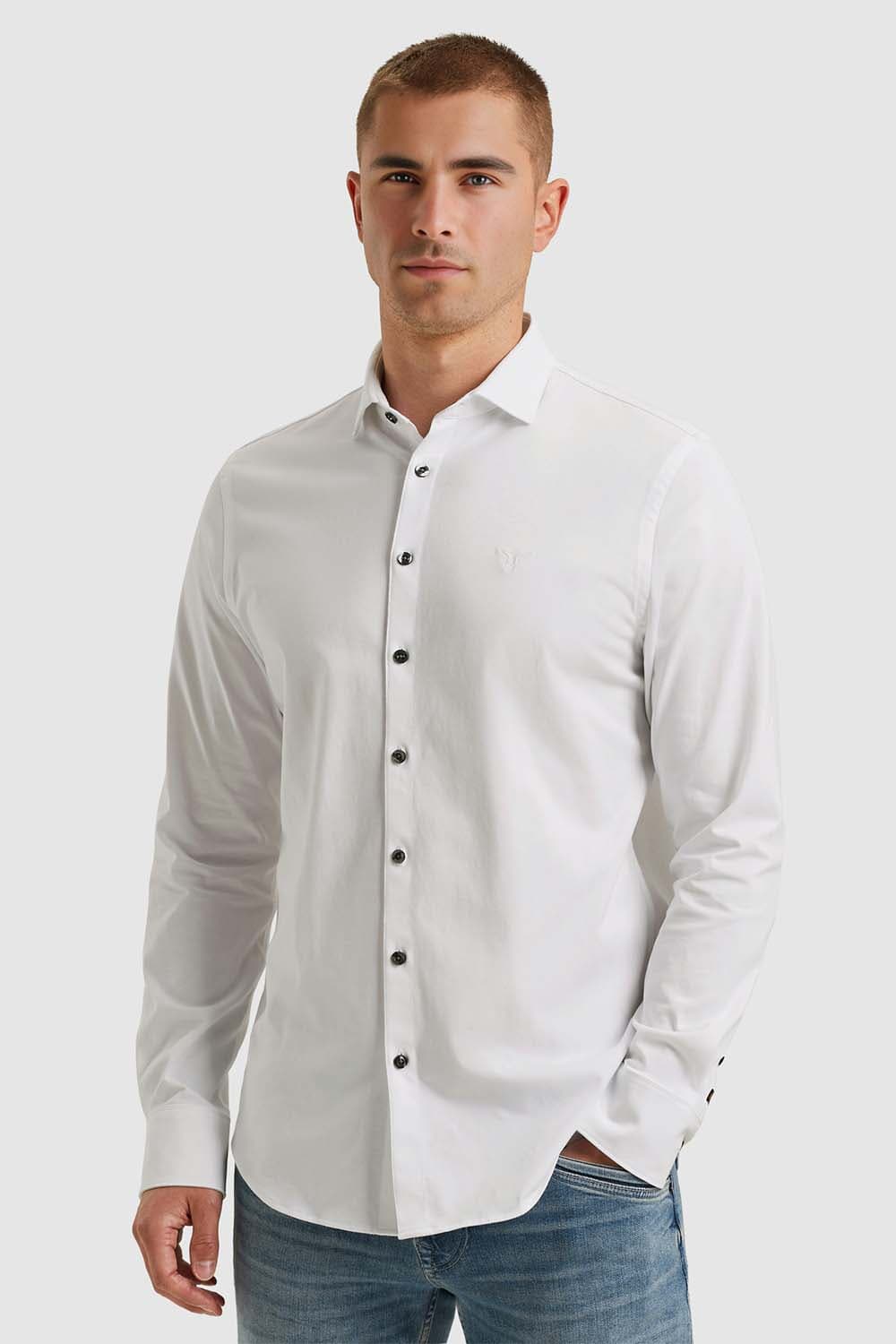 Pme Legend Overhemd Satin Jersey Wit