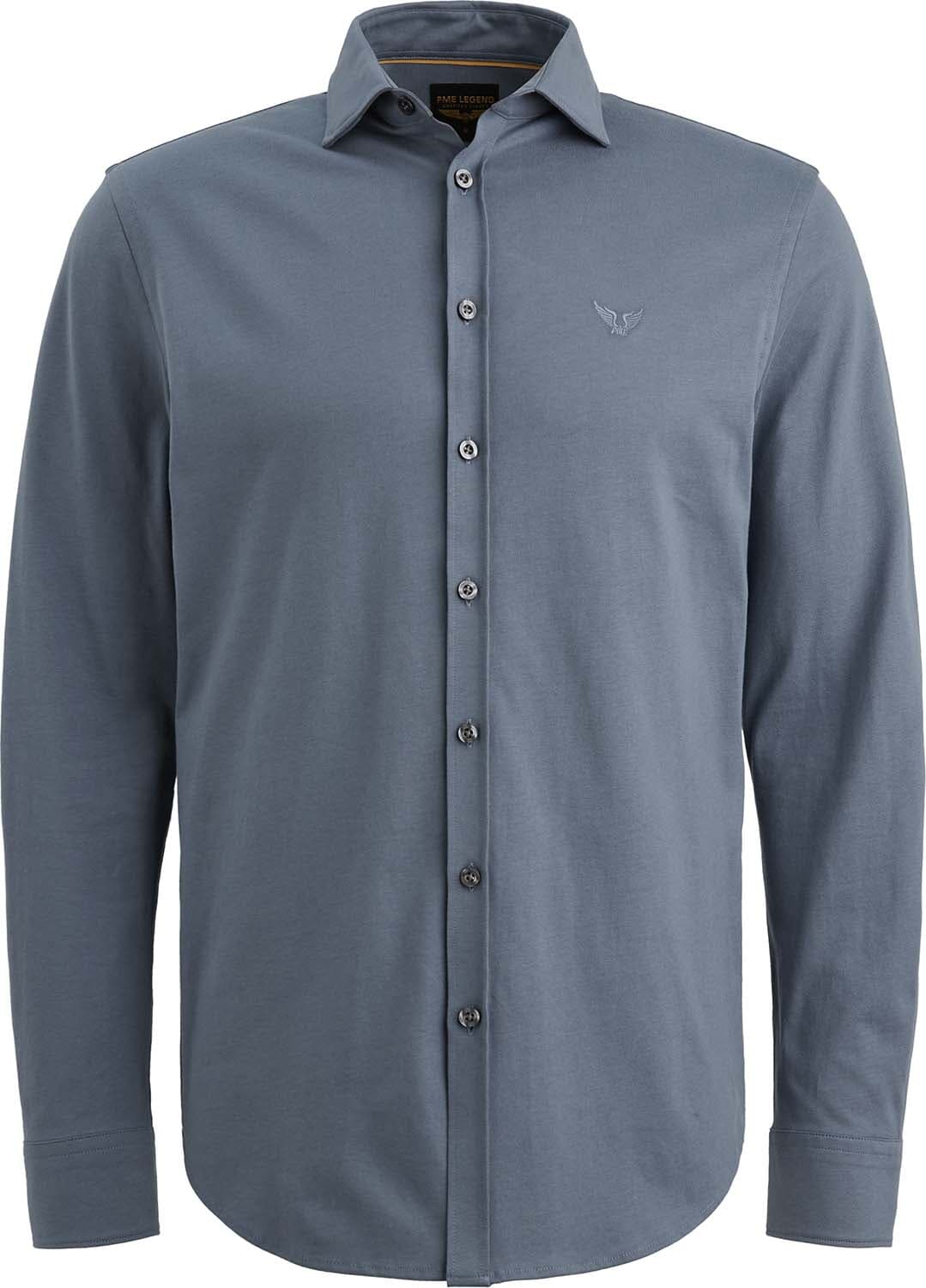 Pme Legend Overhemd Satin Jersey Indigo