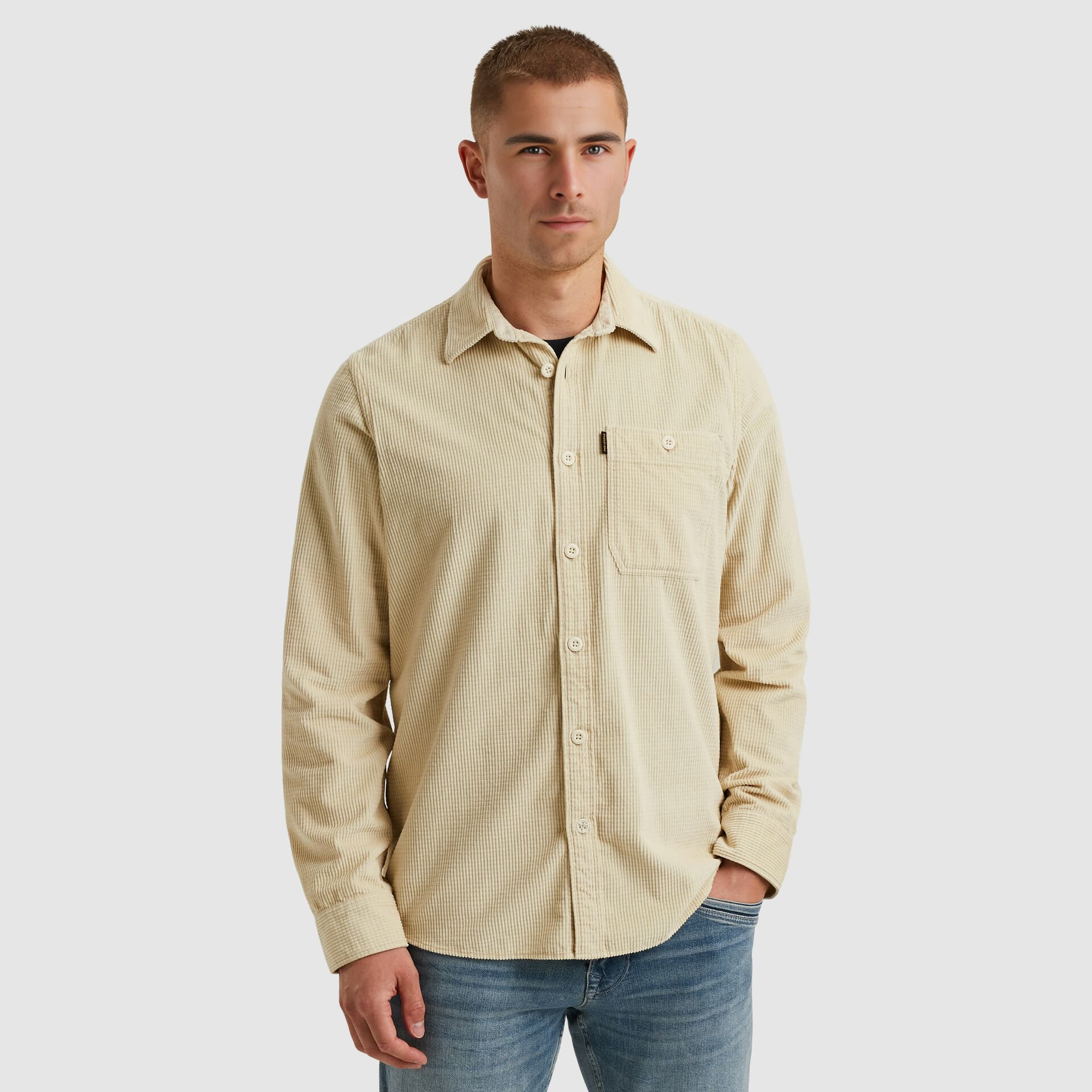 Pme Legend Overhemd met wafelstructuur corduroy Beige Pme Legend Overhemd met wafelstructuur corduroy Beige
