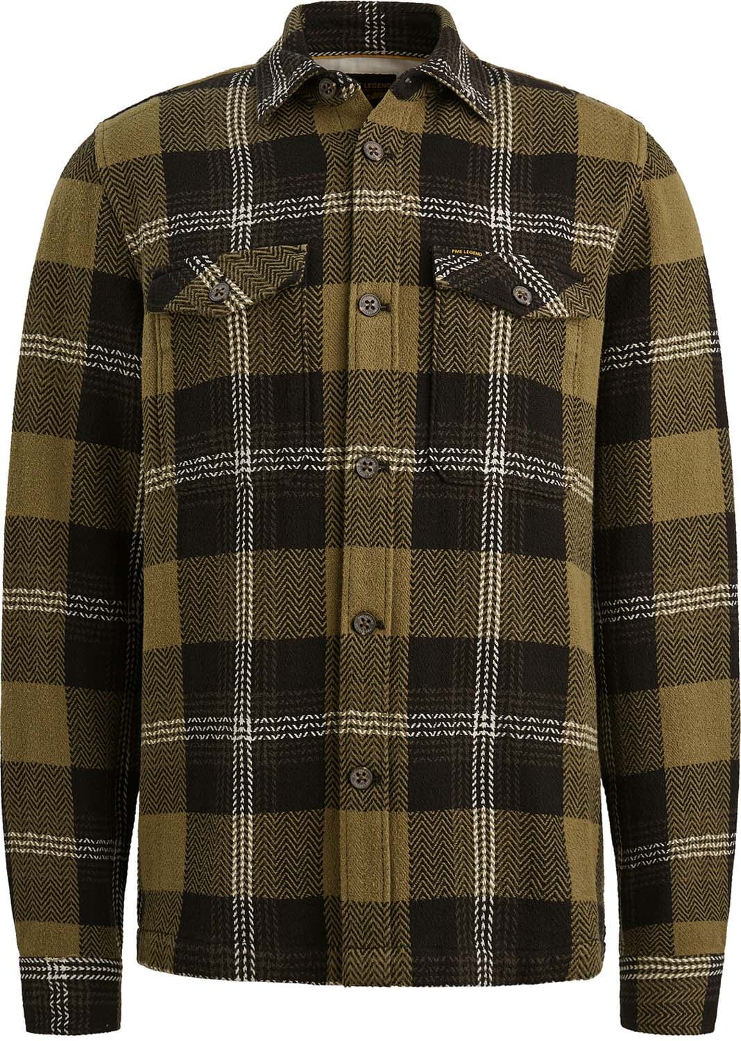 Pme Legend Overhemd The Jones Herringbone Groen