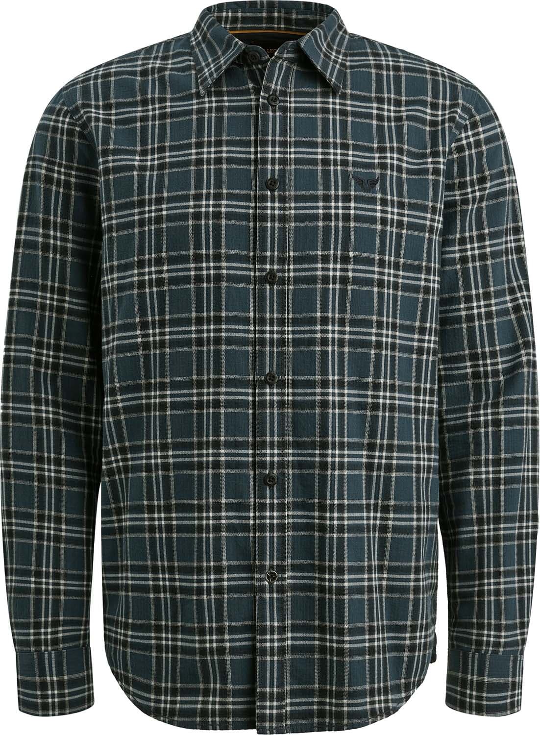 Pme Legend Overhemd Herringbone Yarn Navy