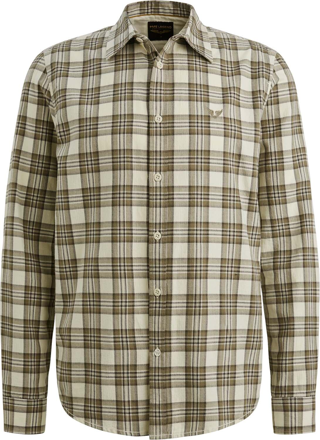 Pme Legend Overhemd Herringbone Yarn Beige