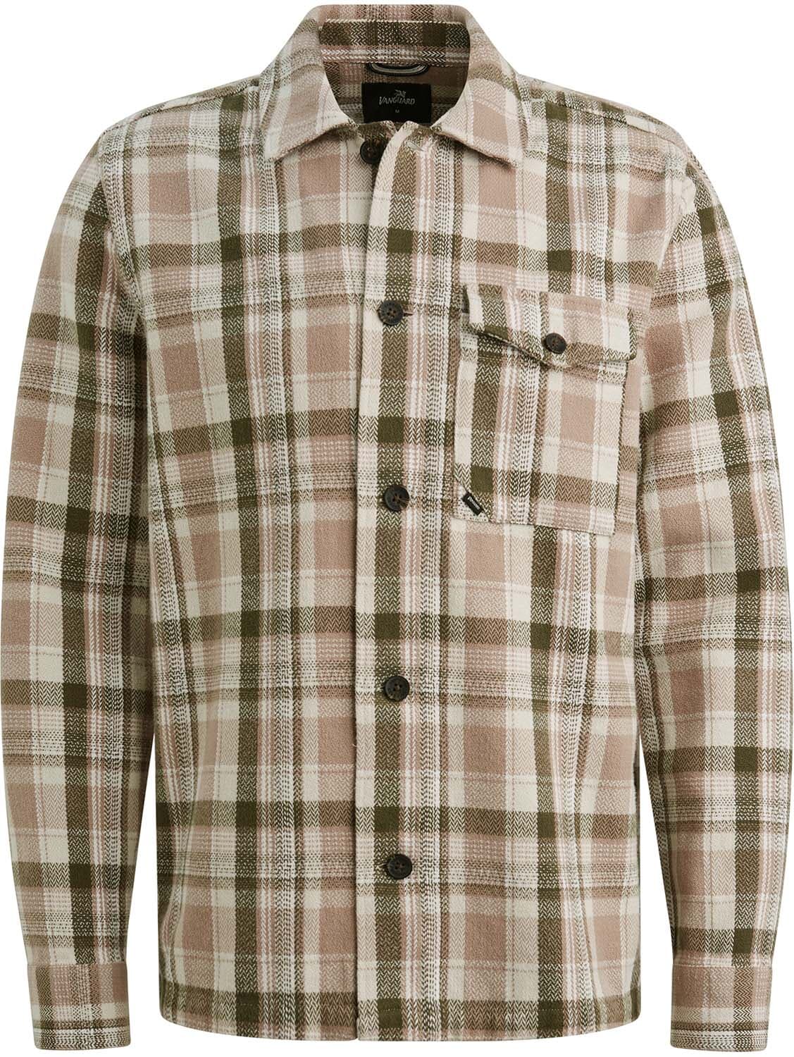 Vanguard LONG SLEEVE SHIRT Herringbone chec Off White