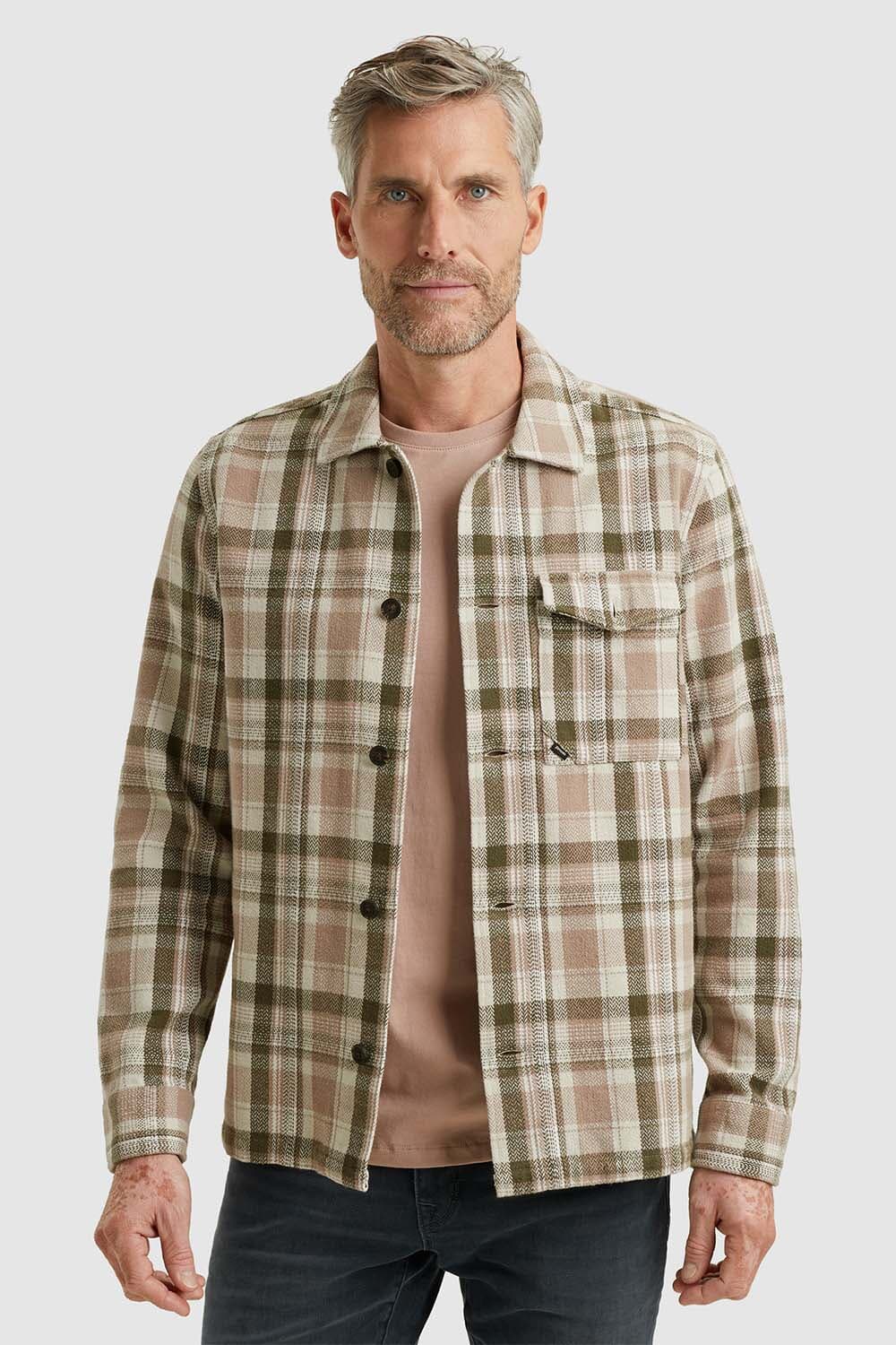 Vanguard LONG SLEEVE SHIRT Herringbone chec Off White