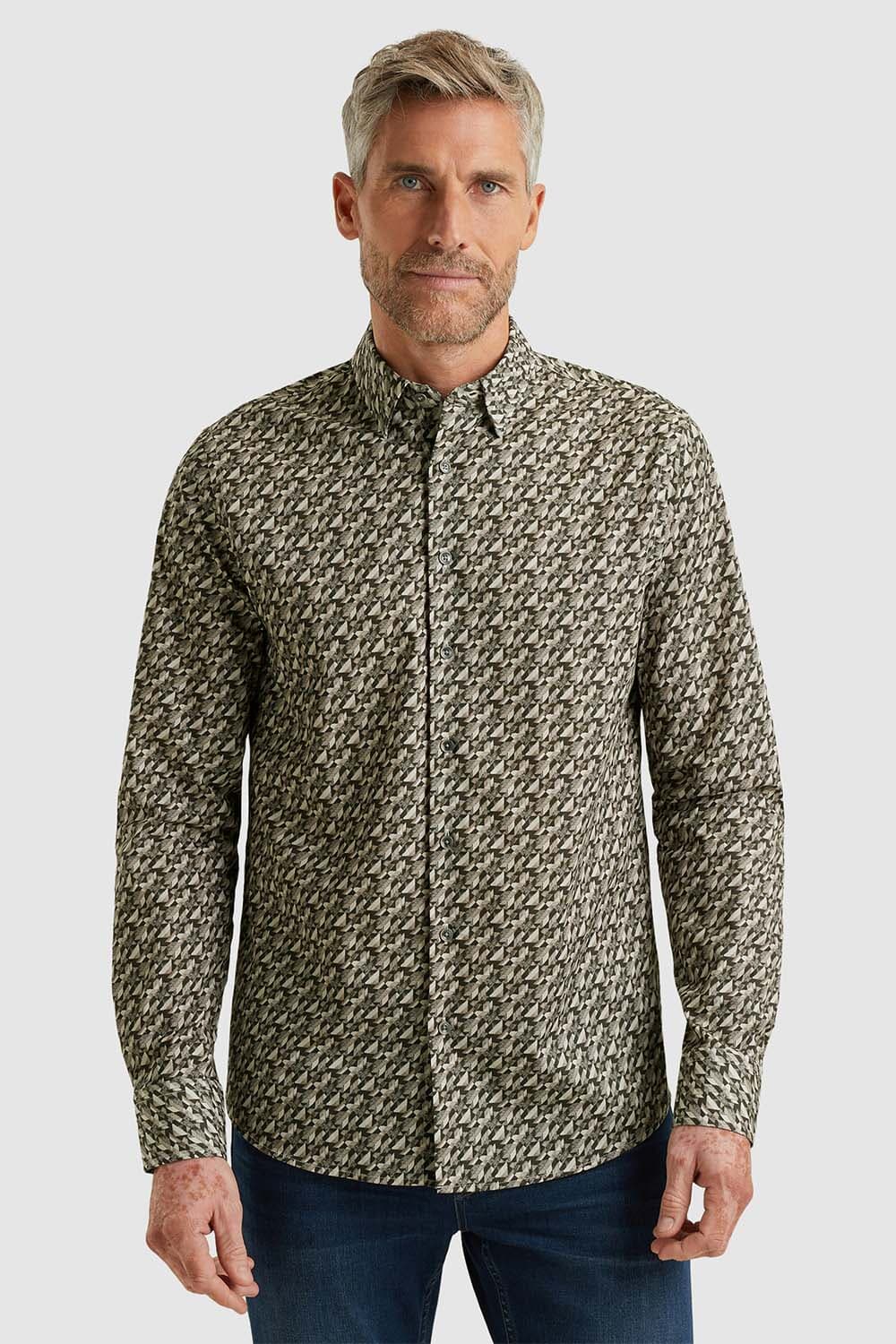 Vanguard LONG SLEEVE SHIRT Print on fine Po Grijs