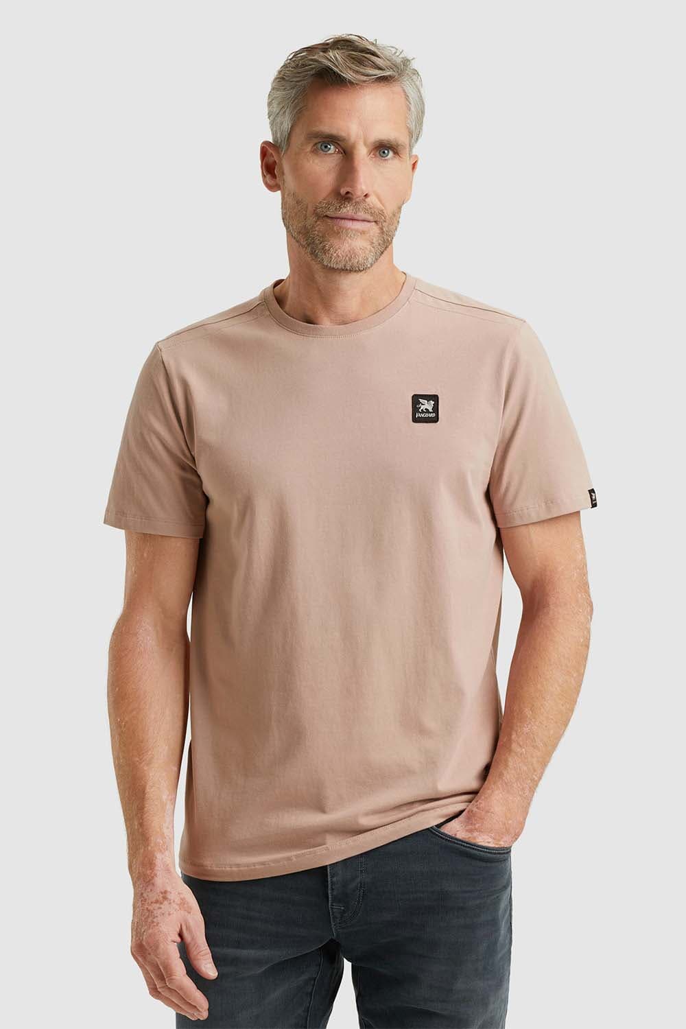 Vanguard T-shirt met Badge en Stretch Roze