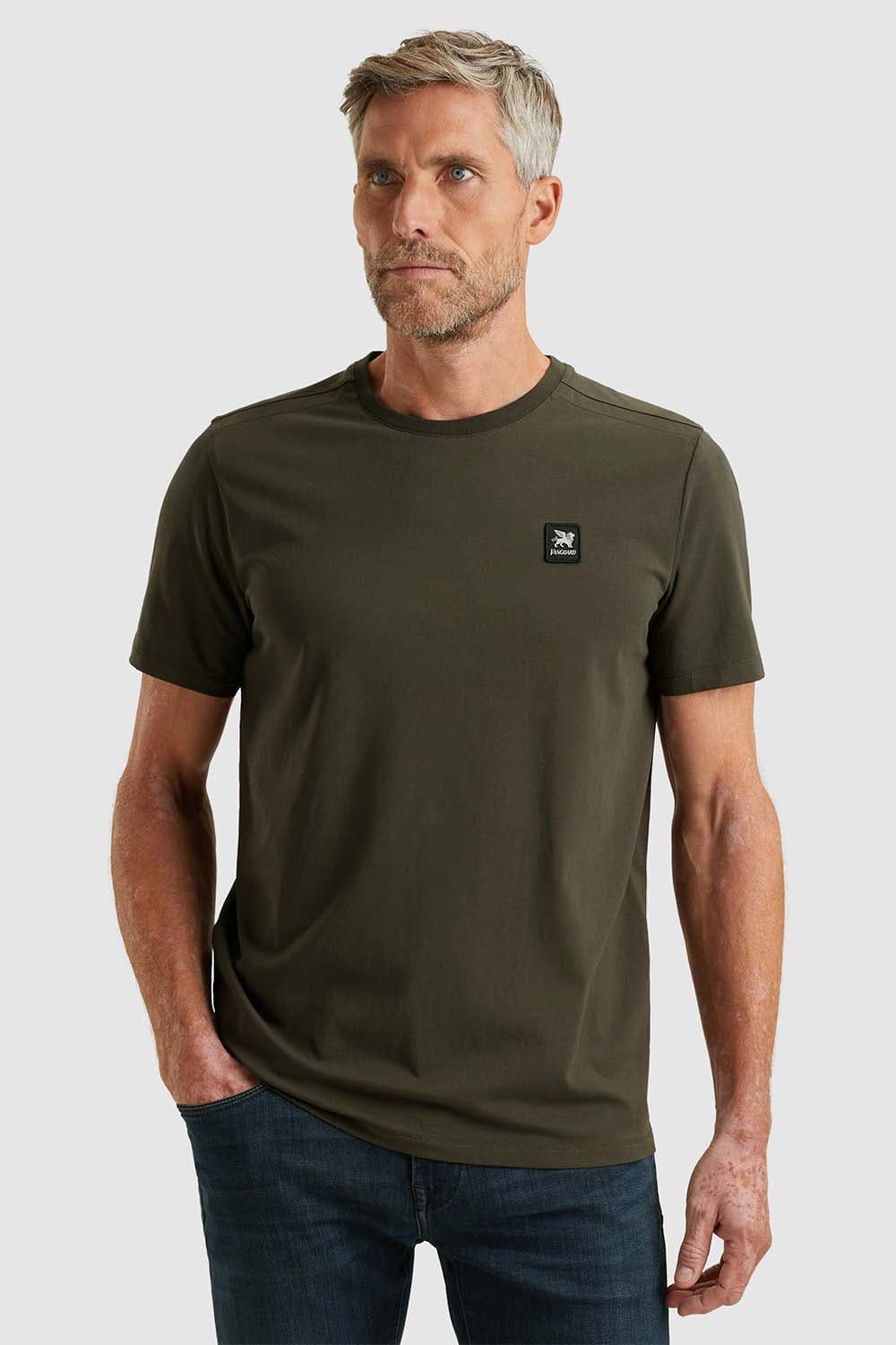 Vanguard T-shirt met Badge en Stretch Grijs