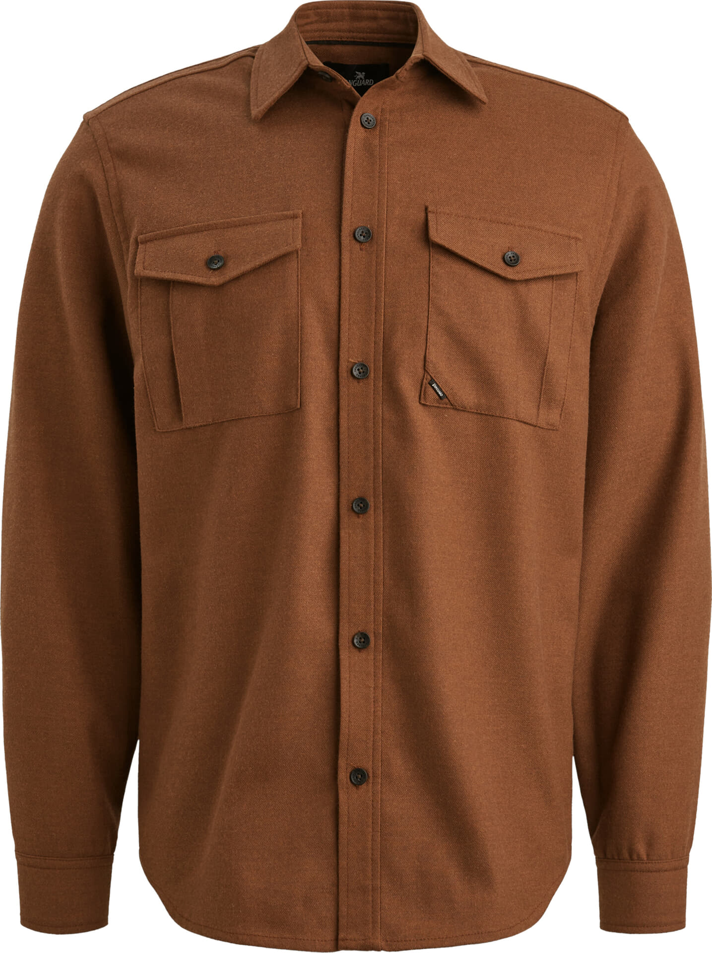Vanguard Overhemd Brushed Melange Bruin