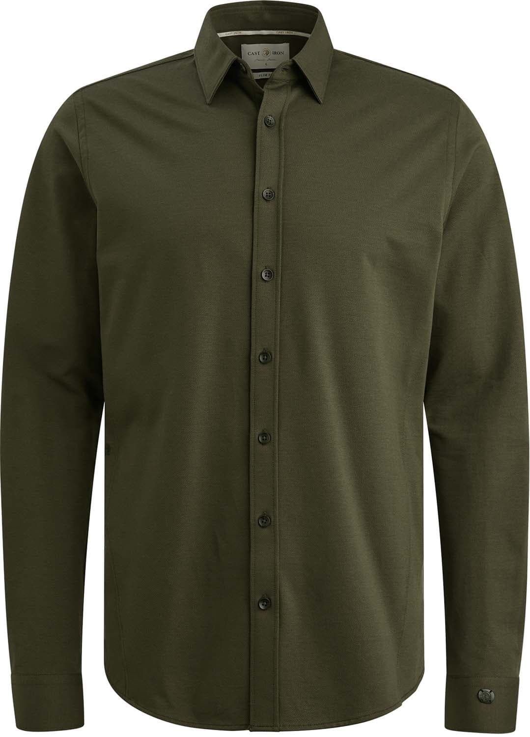 Cast Iron Overhemd Twill Groen Cast Iron Overhemd Twill Groen