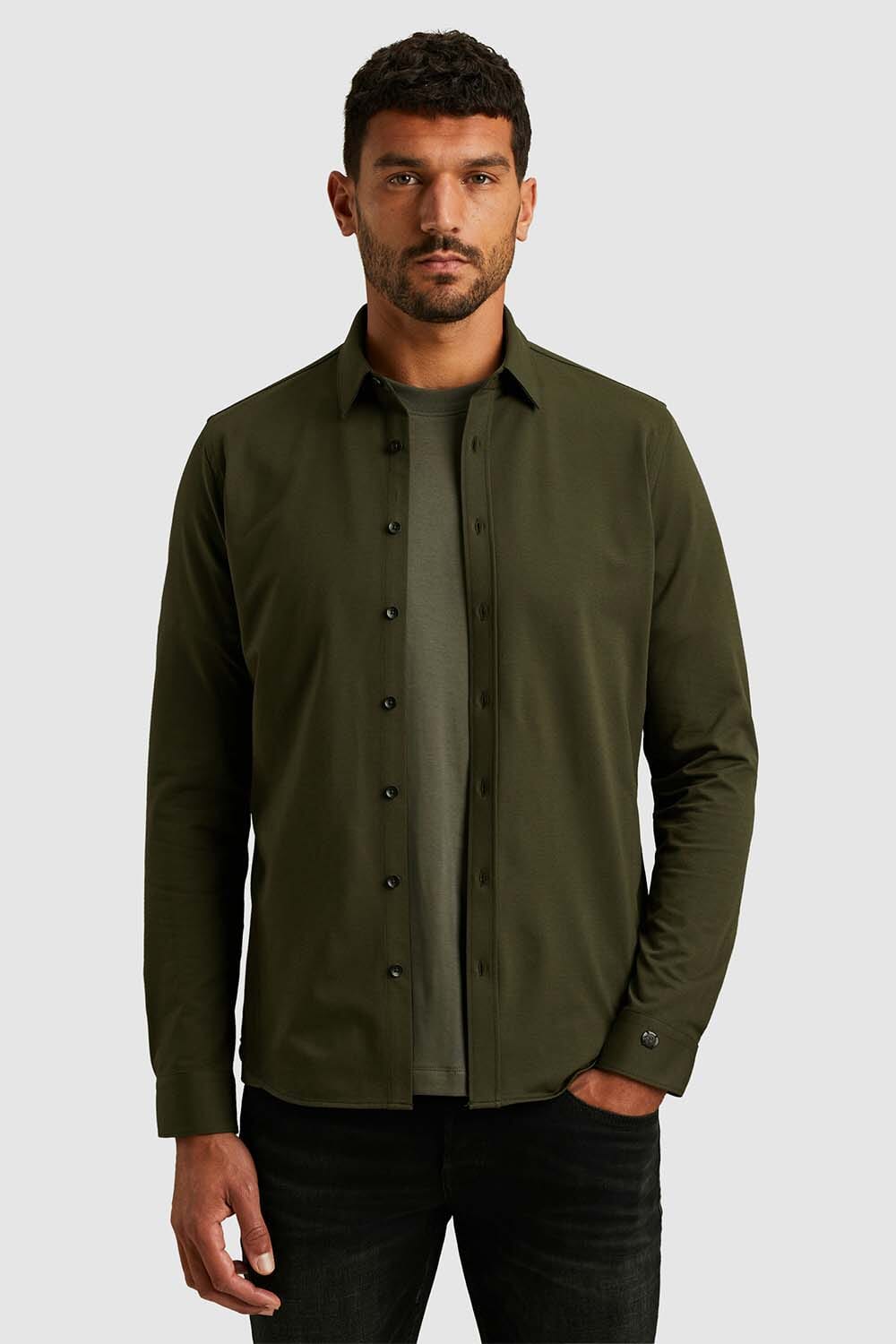 Cast Iron Overhemd Twill Groen