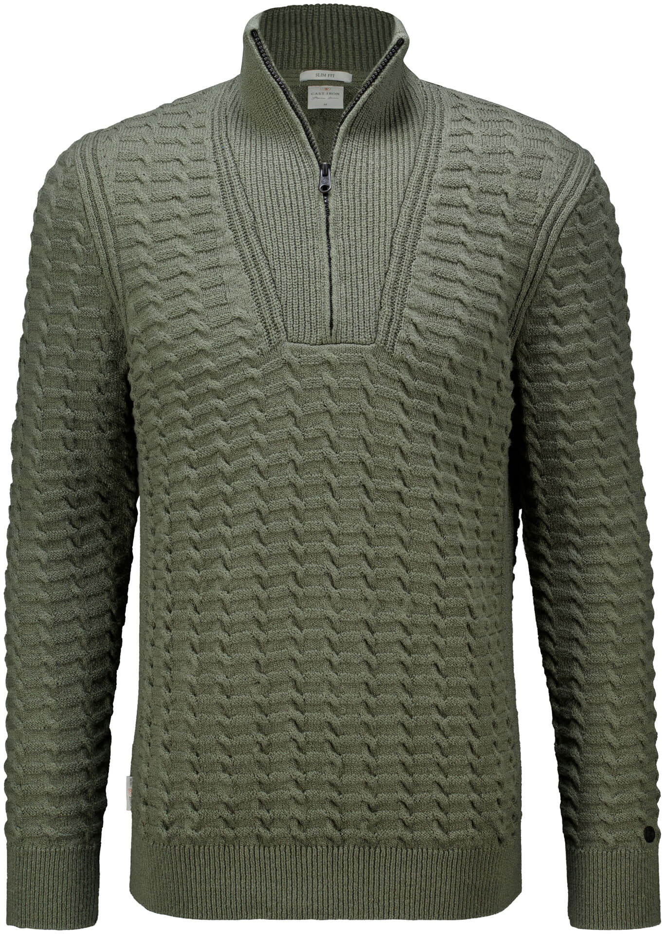 Cast Iron Half-zip Trui Groen