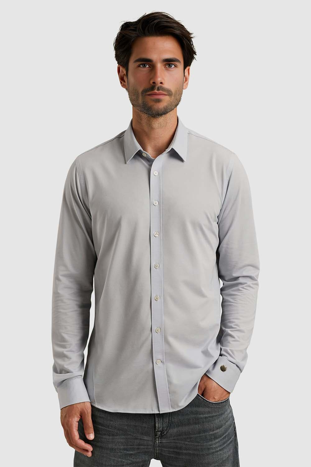 Cast Iron Overhemd Tech Jersey Ligh Blauw