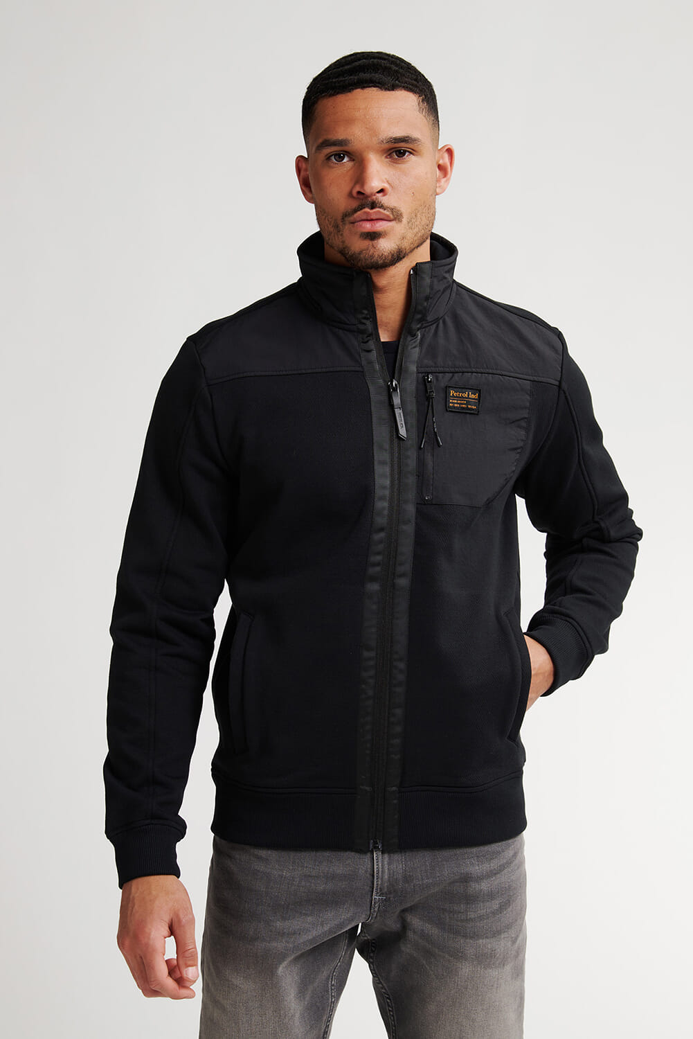 Petrol Sweatvest Zwart