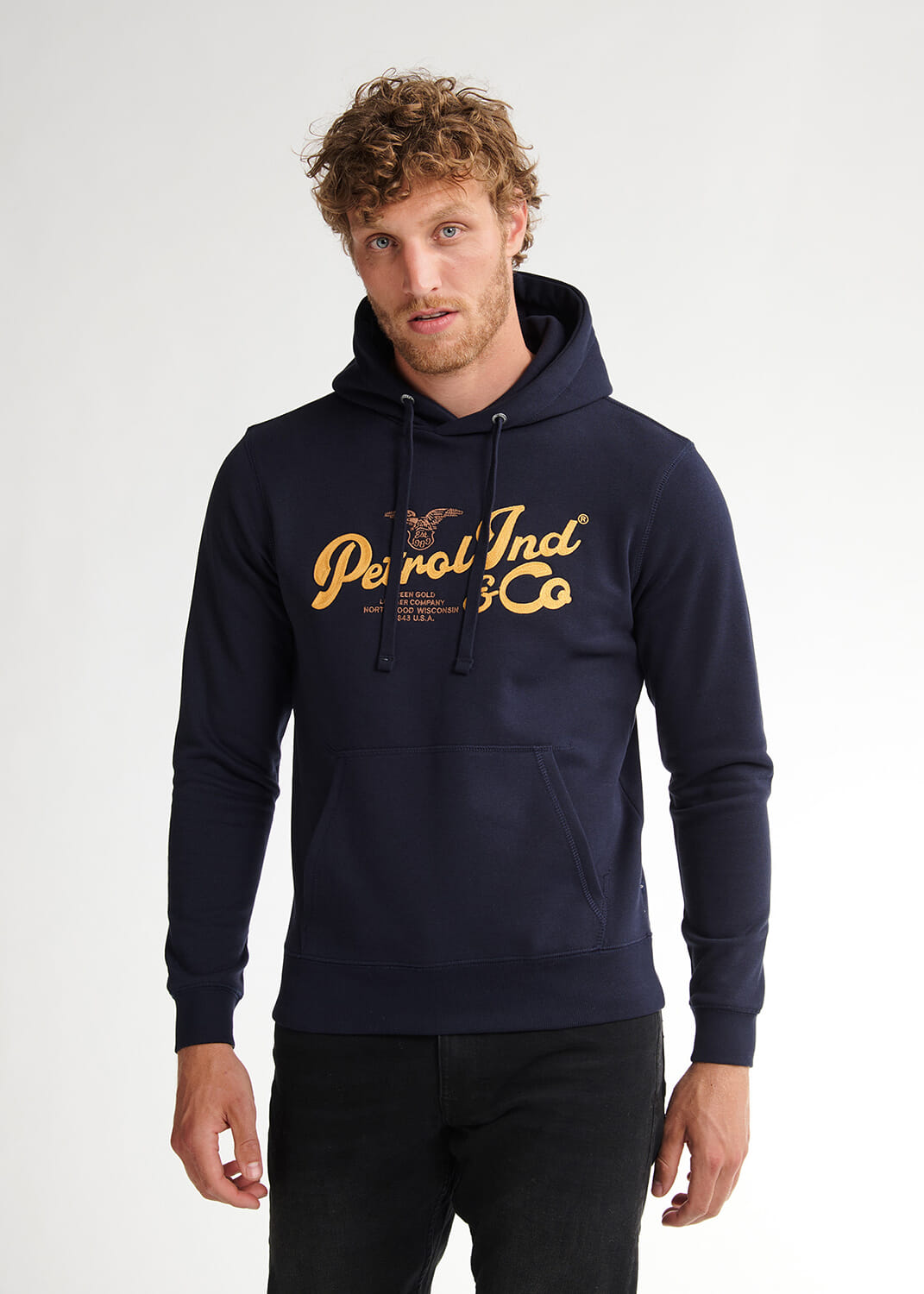 Petrol Sweater Hooded Blauw