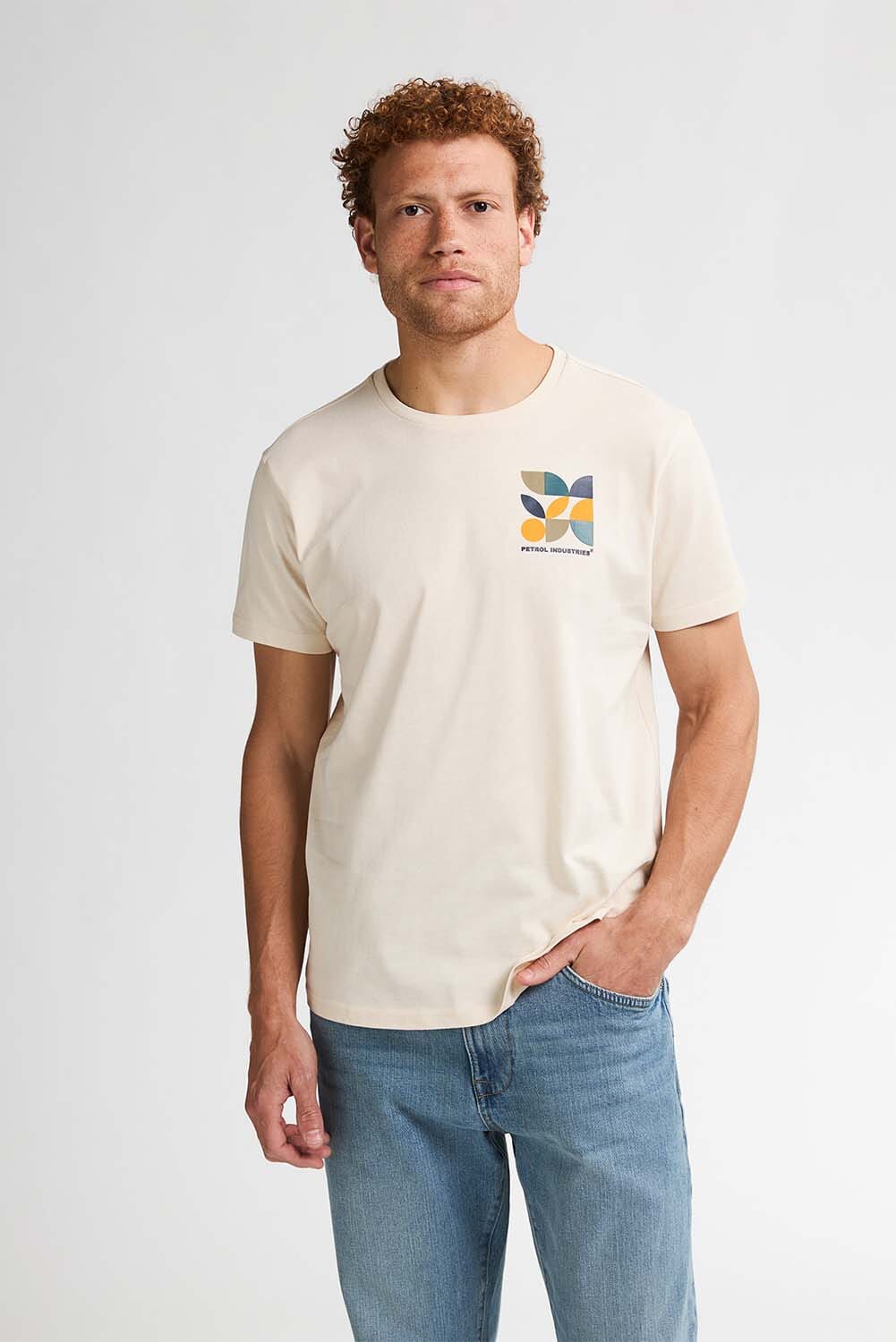 Petrol T-Shirt Classic Print Wit