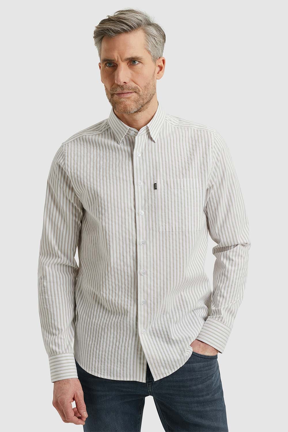 Vanguard Overhemd Dobby stripe Wit