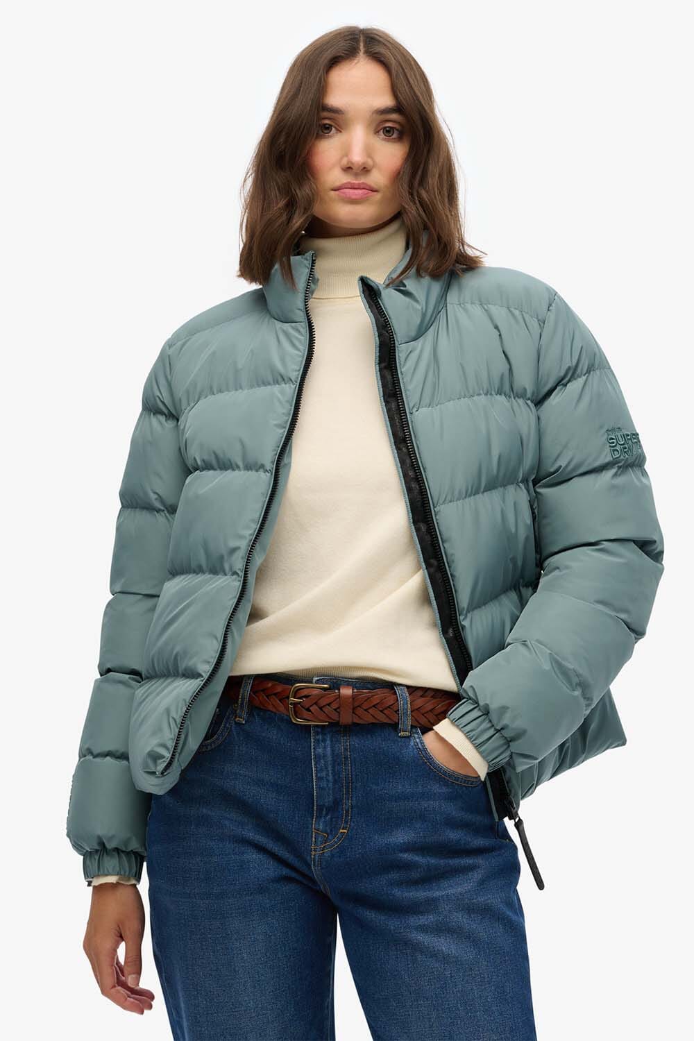 Superdry Puffer Jas Sport Blauw