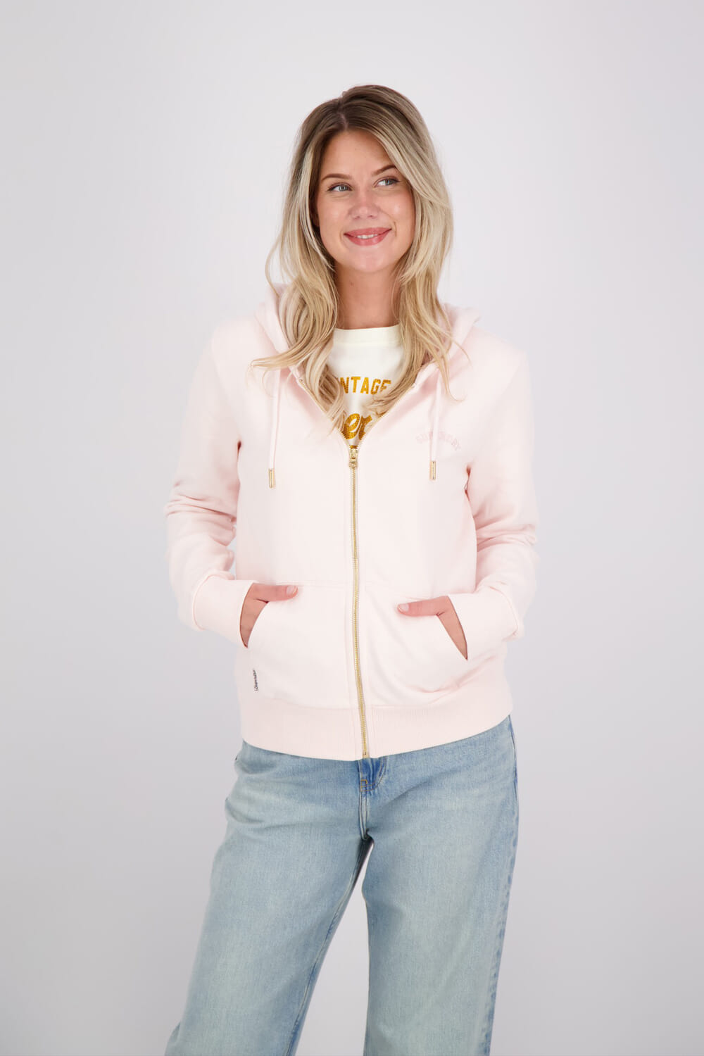 Superdry Sweatvest Essential Logo Roze