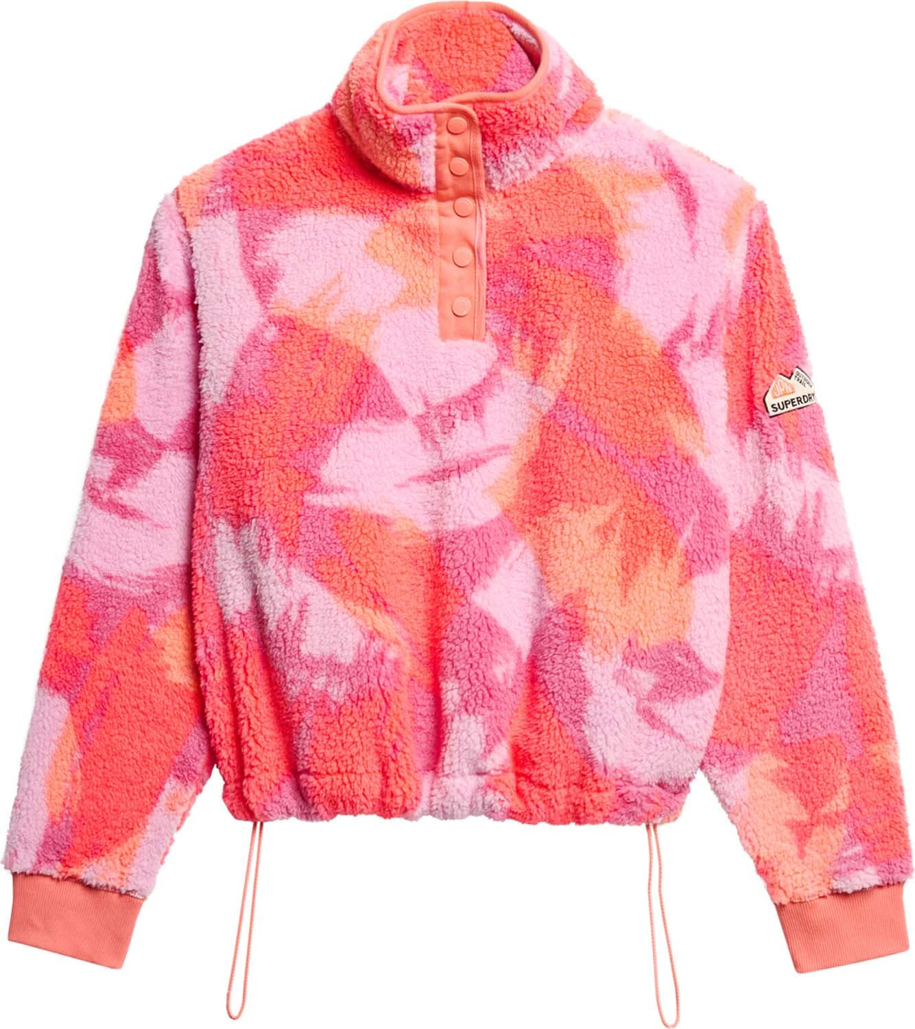 Superdry Superzachte Trui Henley met Print  Koraal