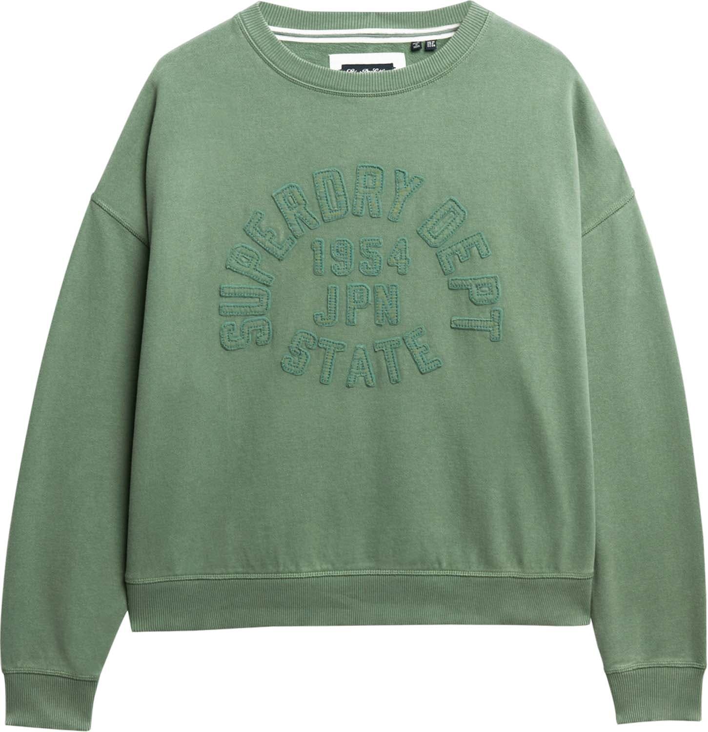 Superdry Athletic tonal applique crew Groen