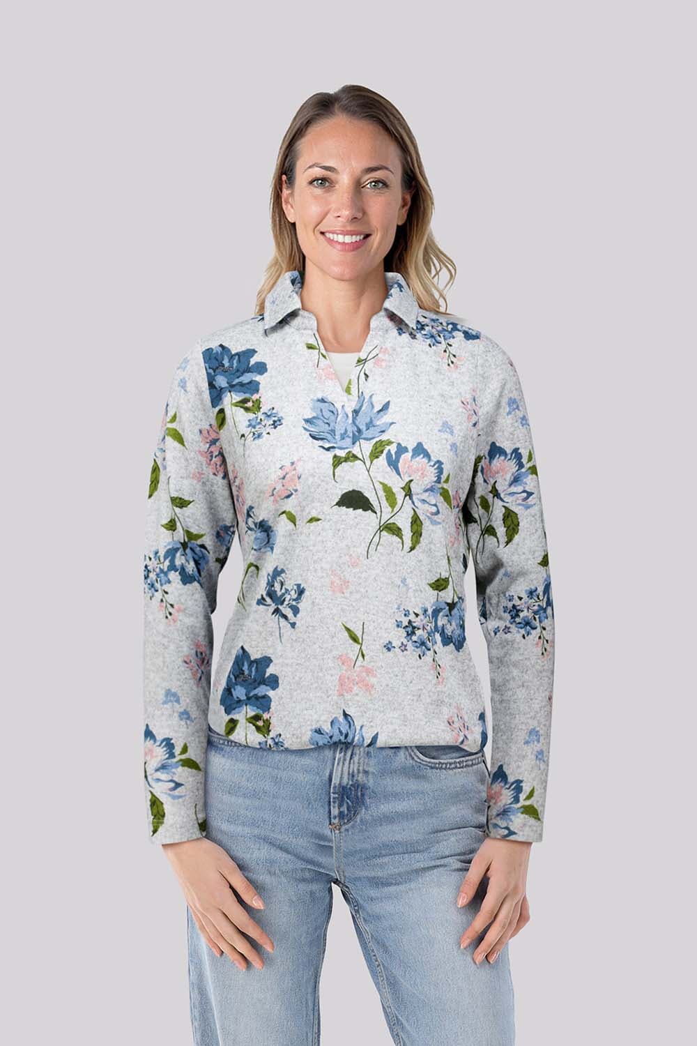 Bloomings Top Grijs