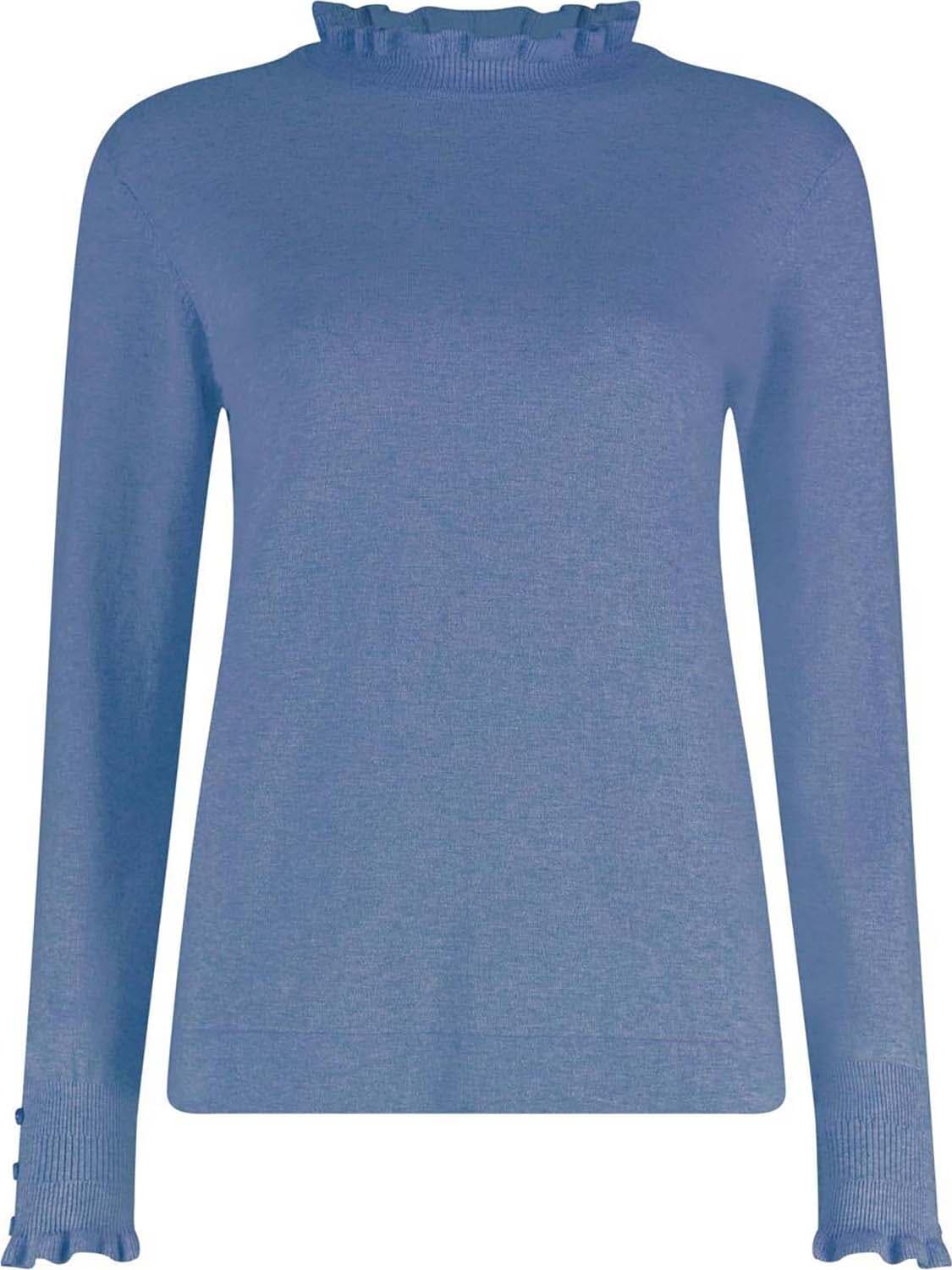 Bloomings Trui ruffle Blauw