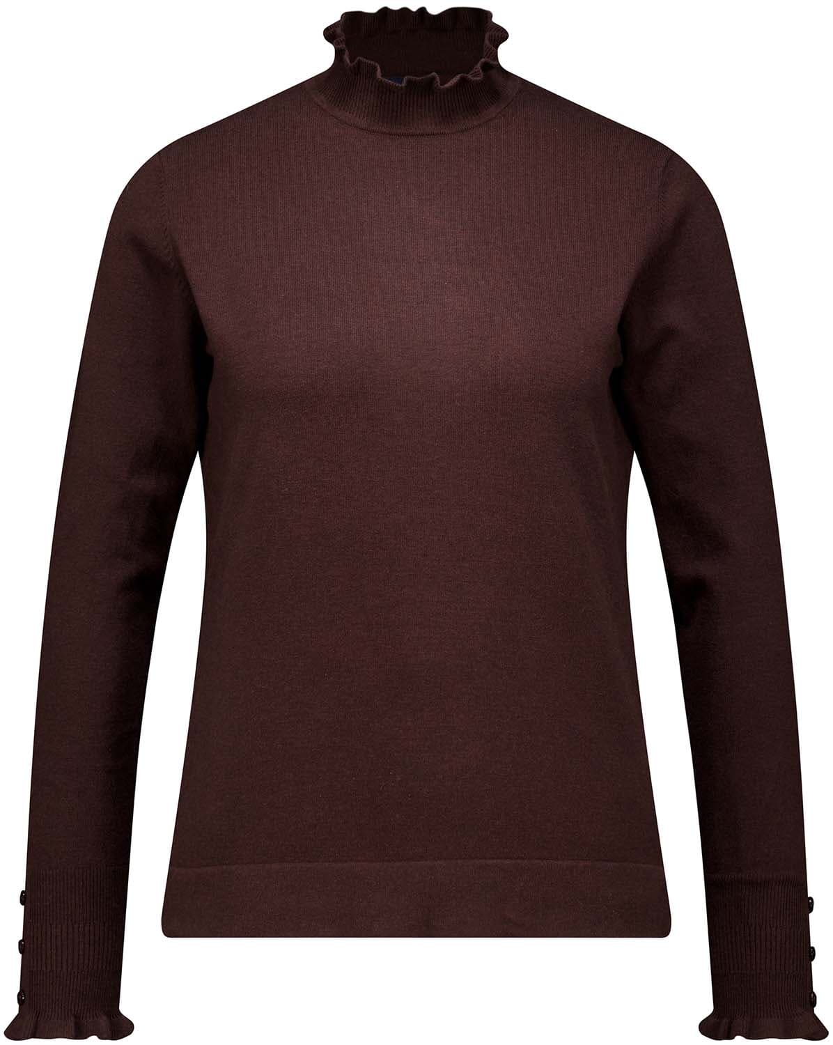 Bloomings Trui ruffle Bruin