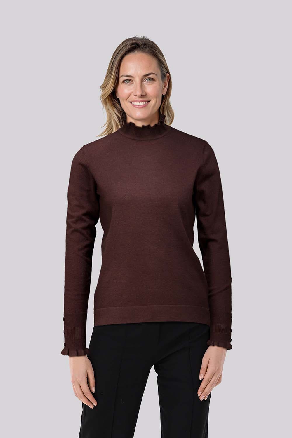 Bloomings Trui ruffle Bruin