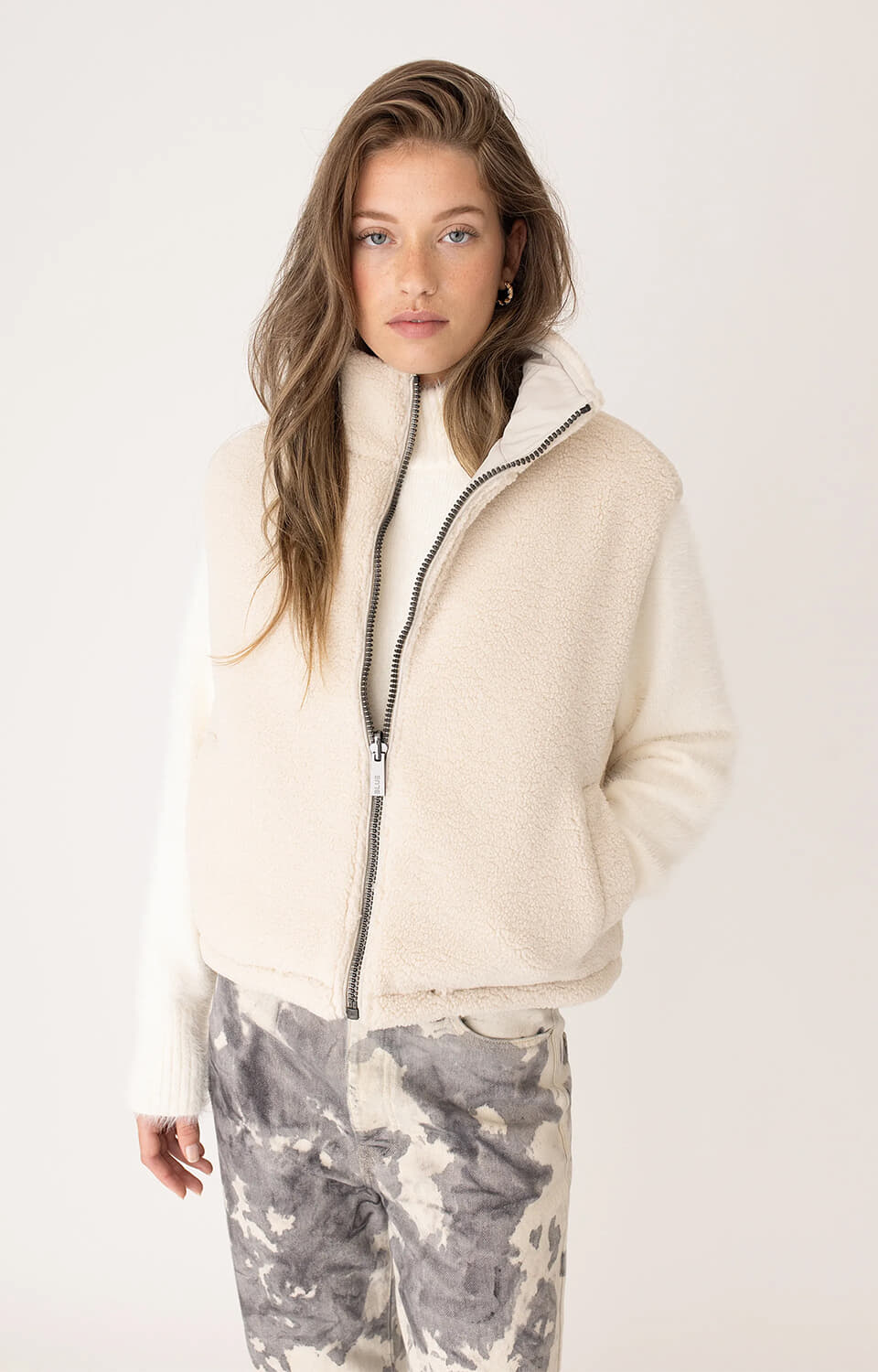 Anna Blue Bodywarmer Flint Off White
