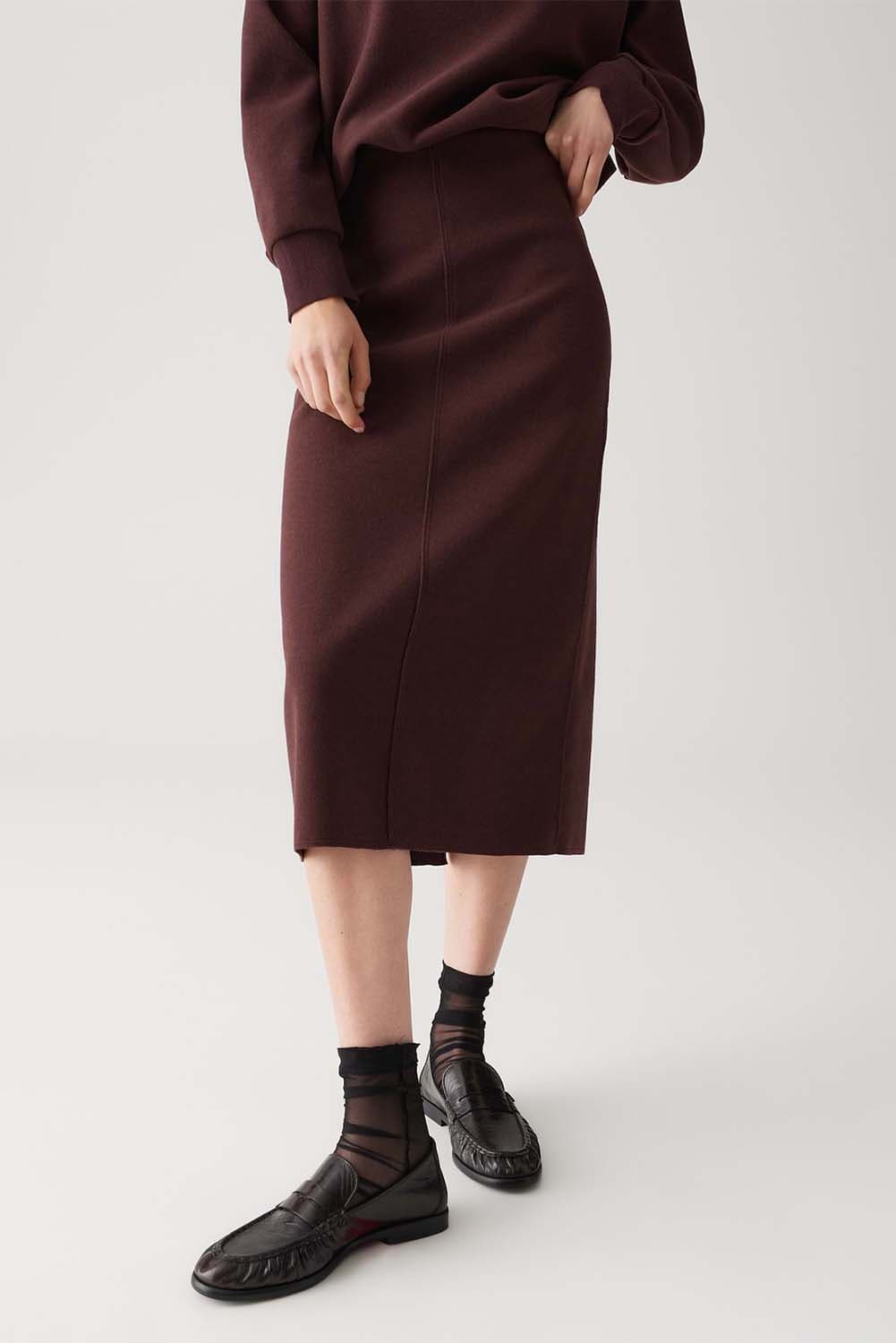 Opus Kokerrok Rudila met comfort tailleband Bordeaux Rood