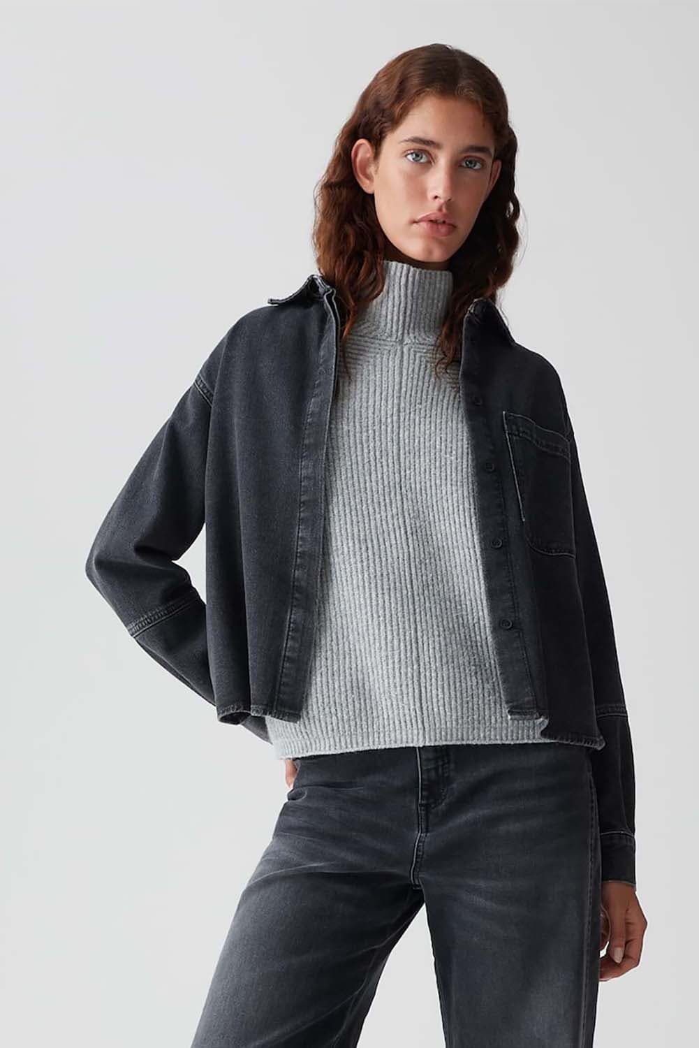 Opus Blouse Femori denim  Grijs