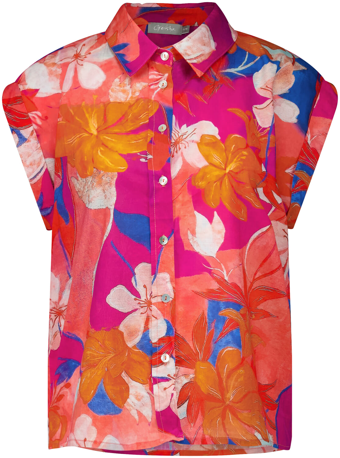 Geisha Blouse short sleeve Paars