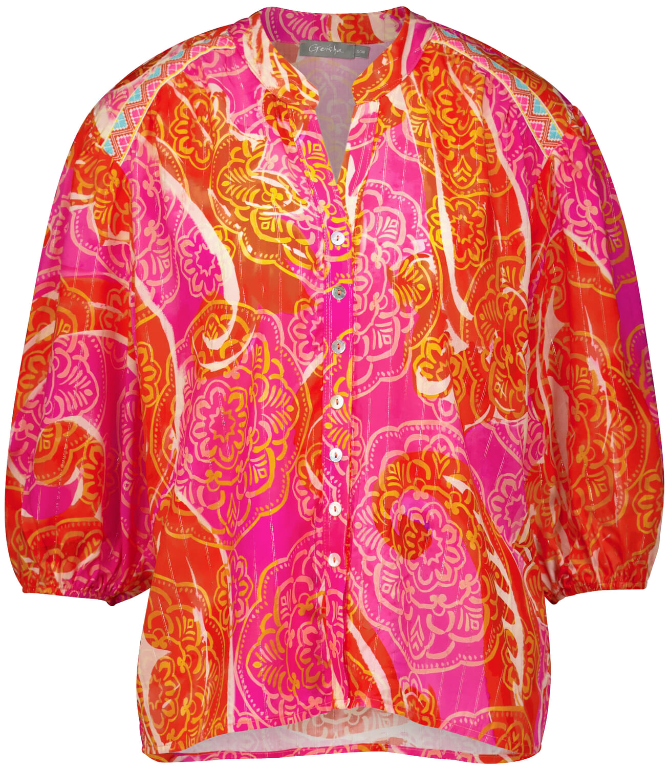Geisha Blouse with lurex Oranje