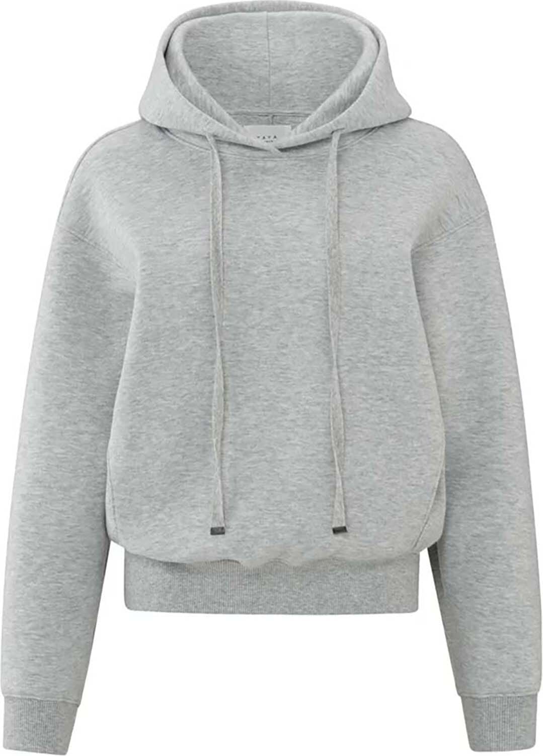 Yaya Zachte hoodie met koorddetails Grijs