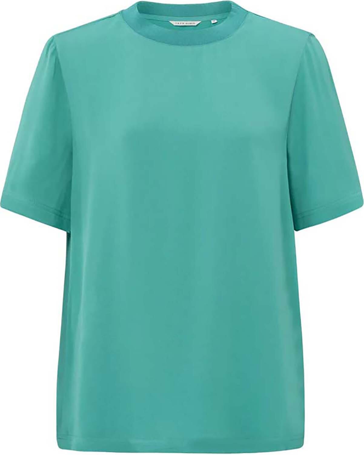 Yaya Geweven t-shirt met ronde hals Blauw