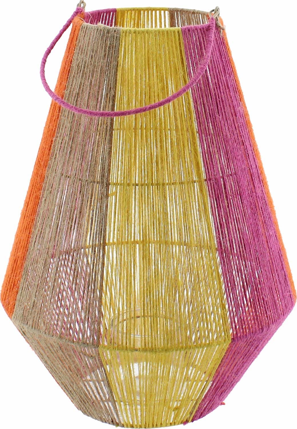 Bomont Collection Lantaarn Naturel/Geel/Oranje/Fuchsia d20H50cm Multi