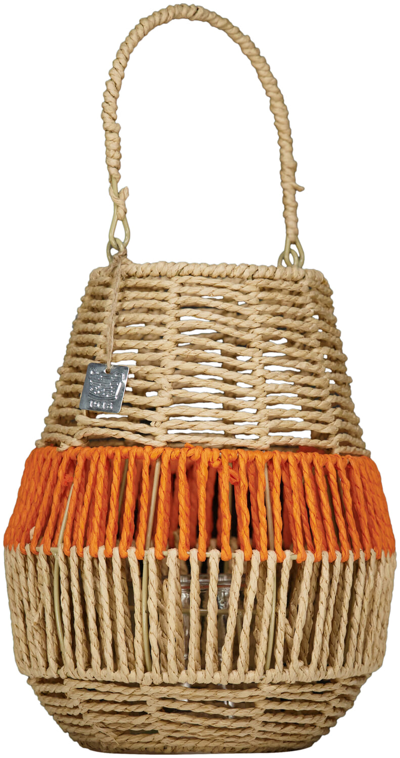 Bomont Collection Windlicht Zeegras Naturel/Oranje d26h31cm Oranje