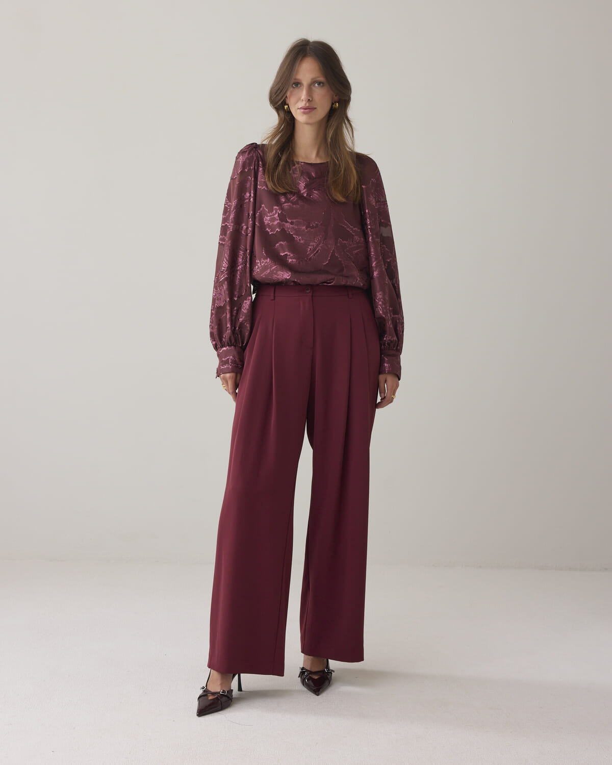 Summum Pantalon Fluid Bordeaux Rood