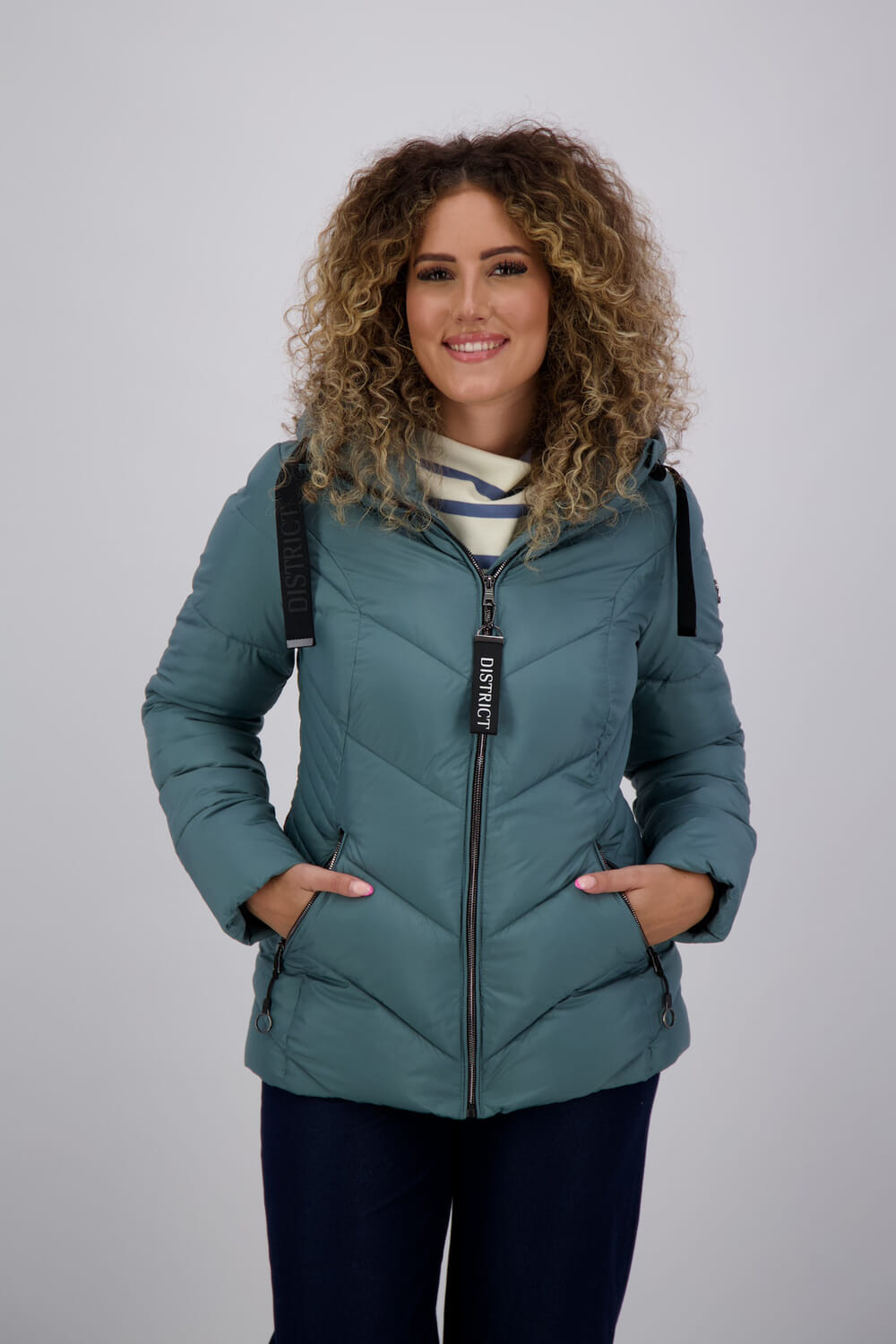 District Gewatteerde Jas Val Thorens Blauw