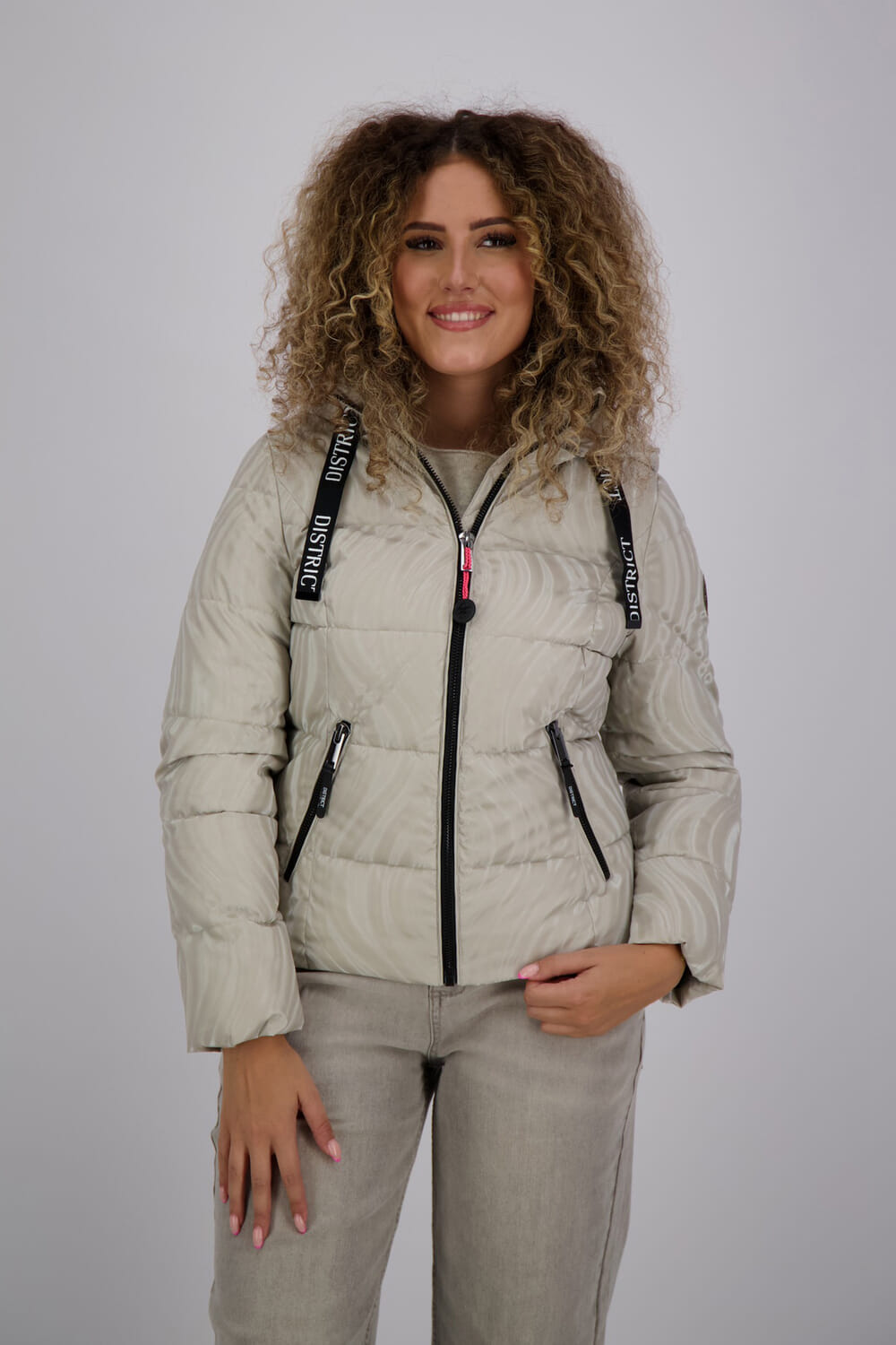 District Gewatteerde Jas Alpine Beige