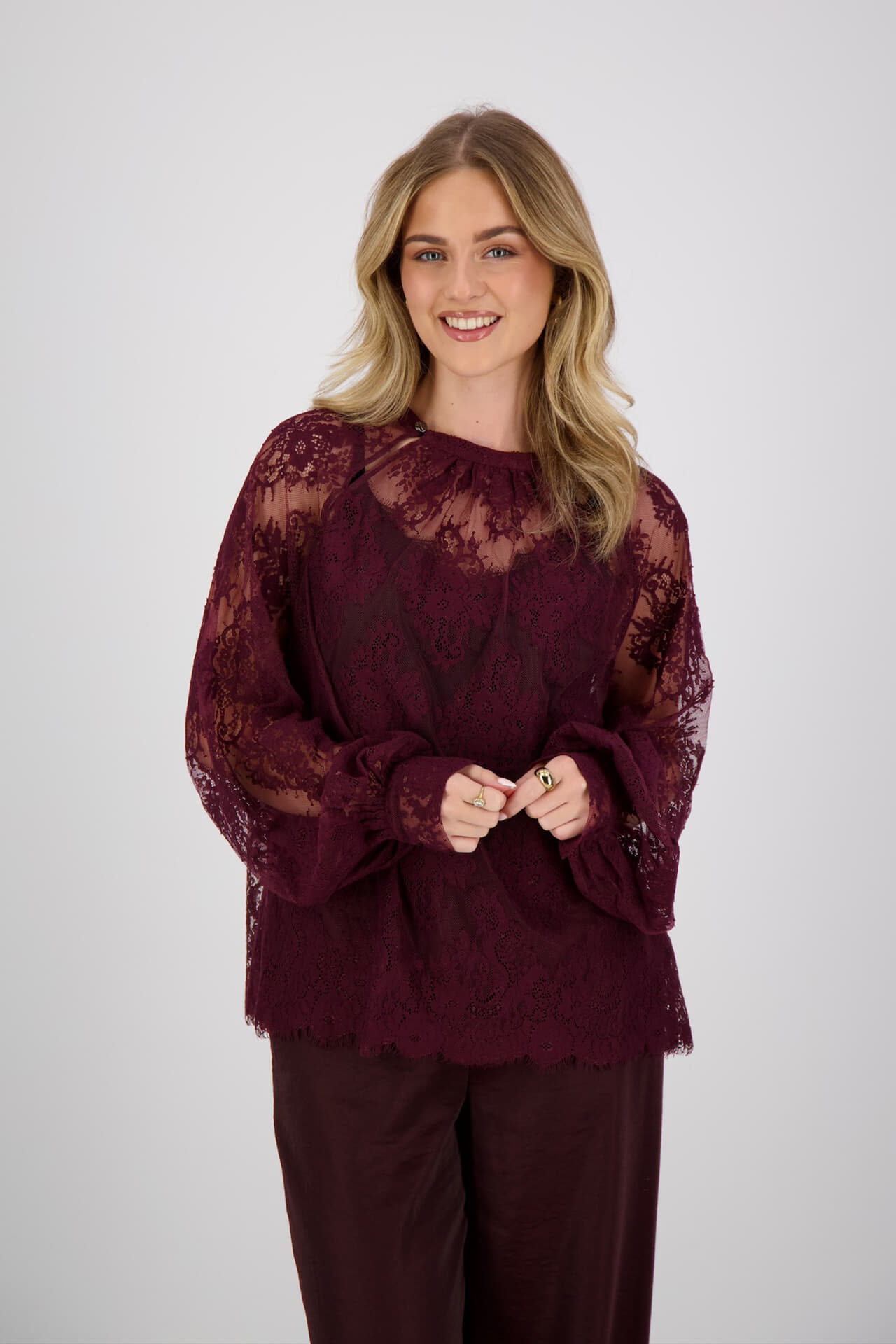 Beaumont Blouse Caroline Bordeaux Rood