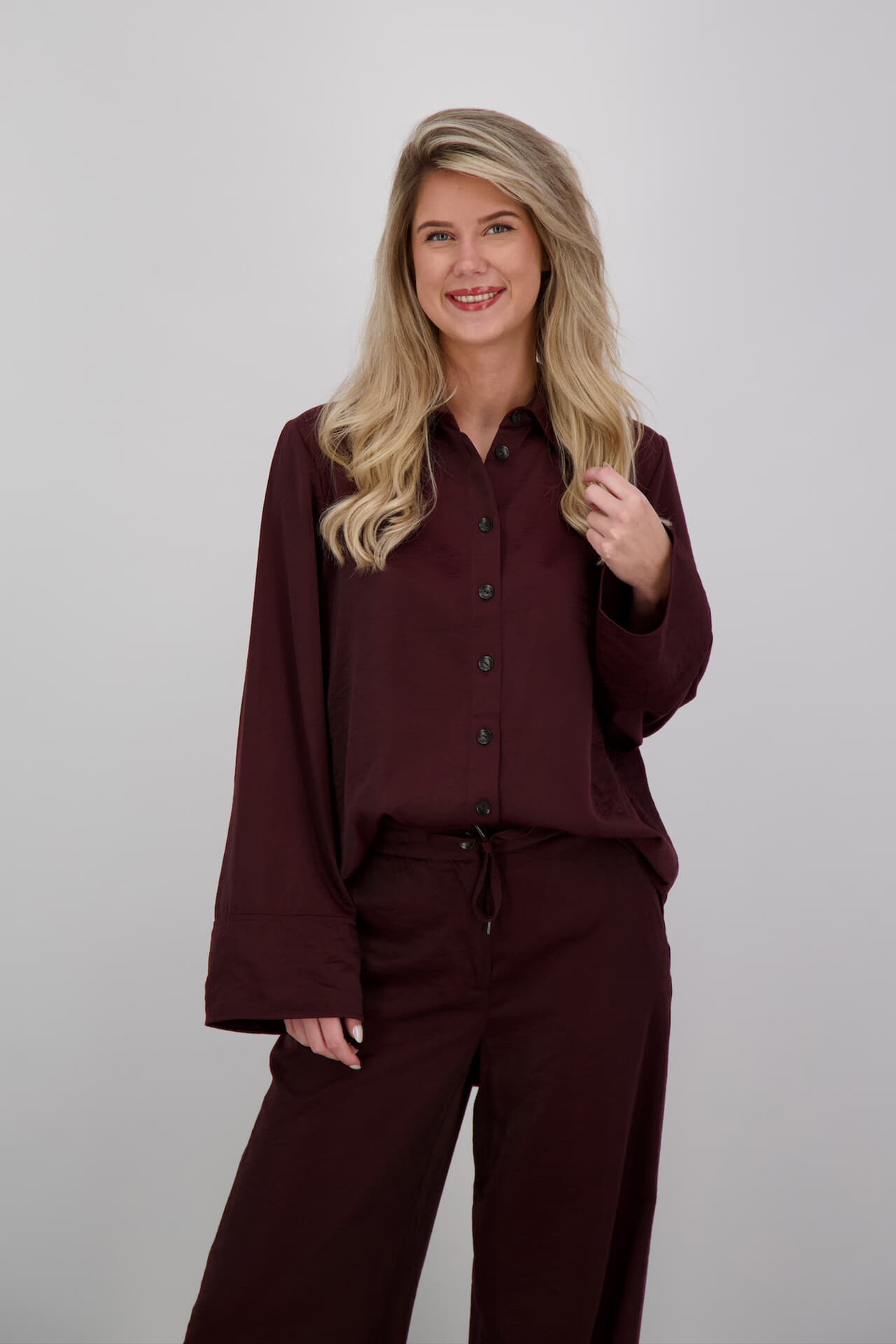 Beaumont Blouse Sem Bordeaux Rood