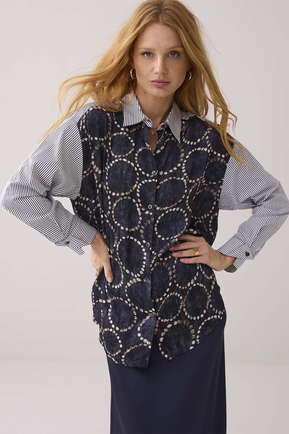 Summum Blouse All Over Print Blauw