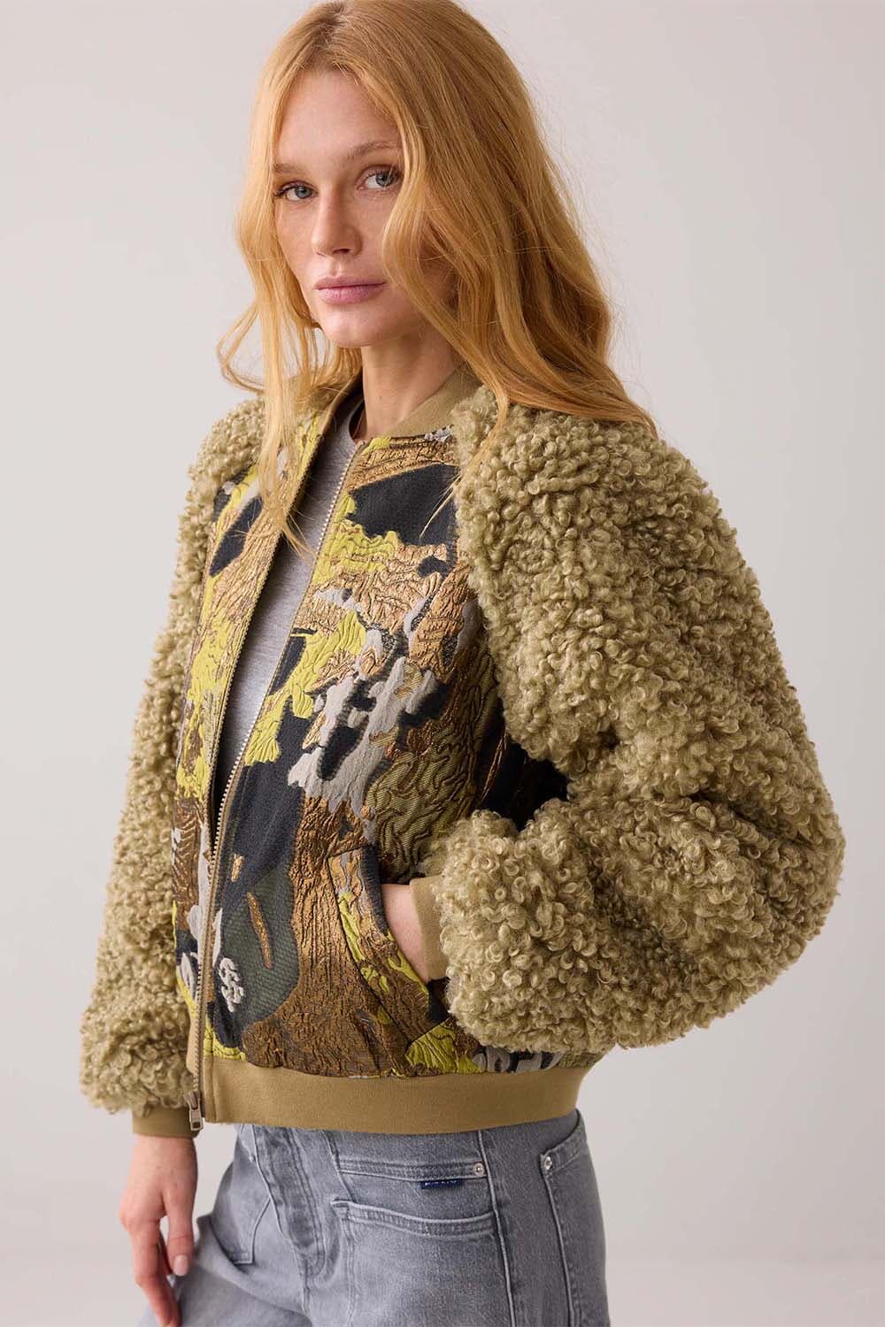 Summum Bomberjas Jacuard Teddy Mix Groen