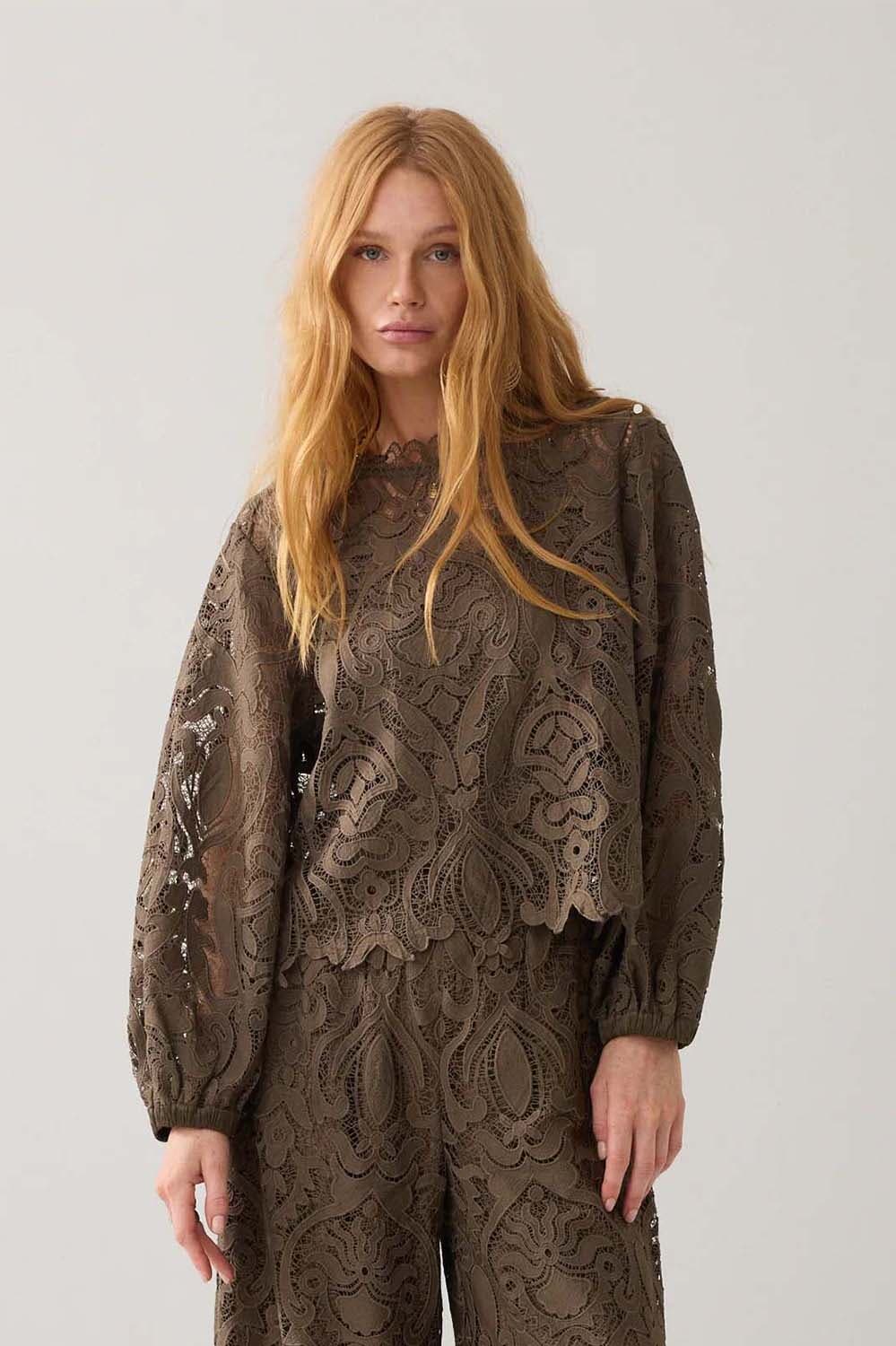 Summum Blouse Lace Army