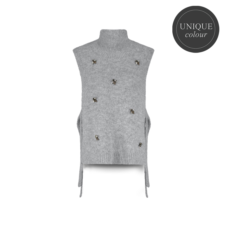 Summum Spencer Embellished Cozy Melange Off White