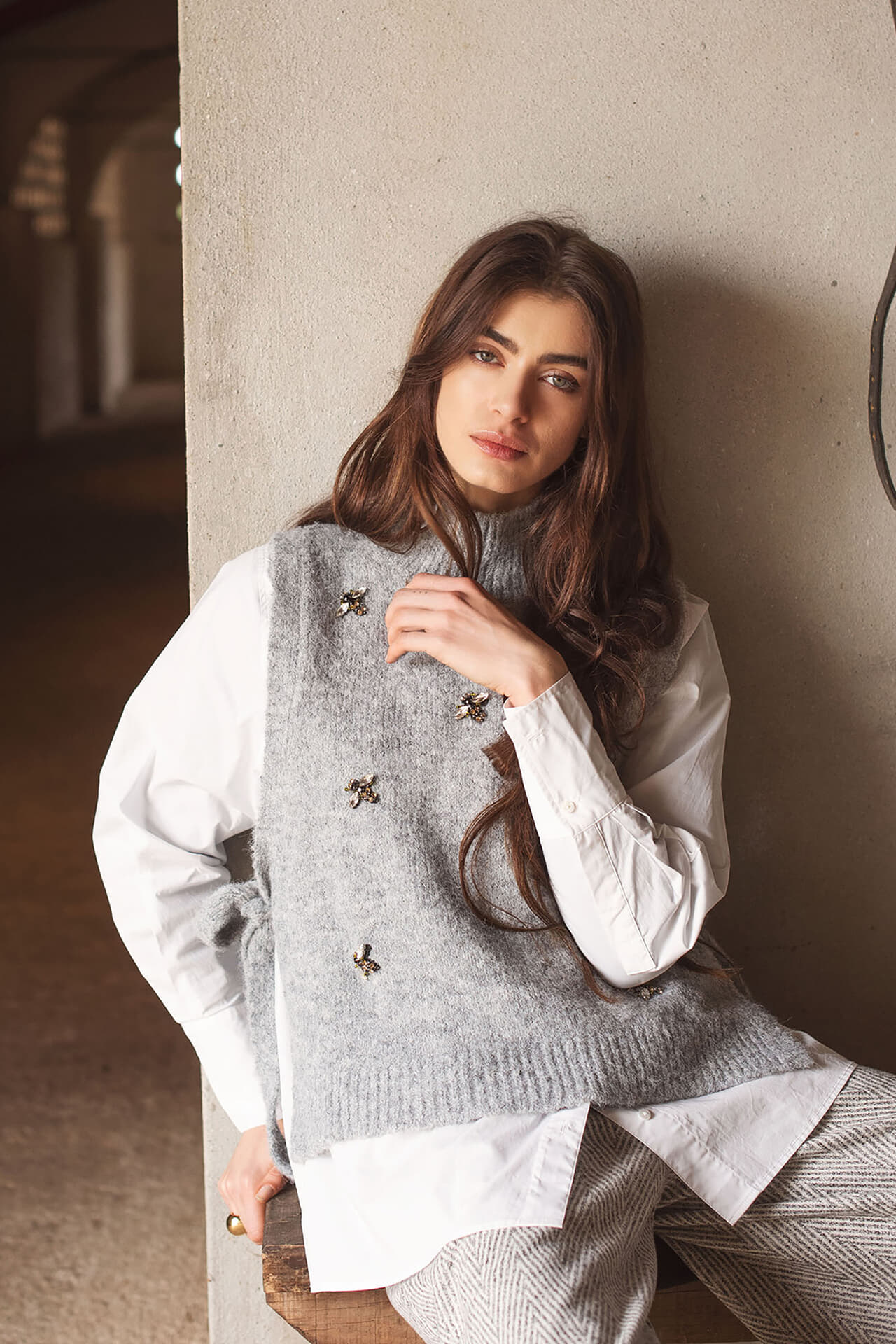 Summum Spencer Embellished  Off White