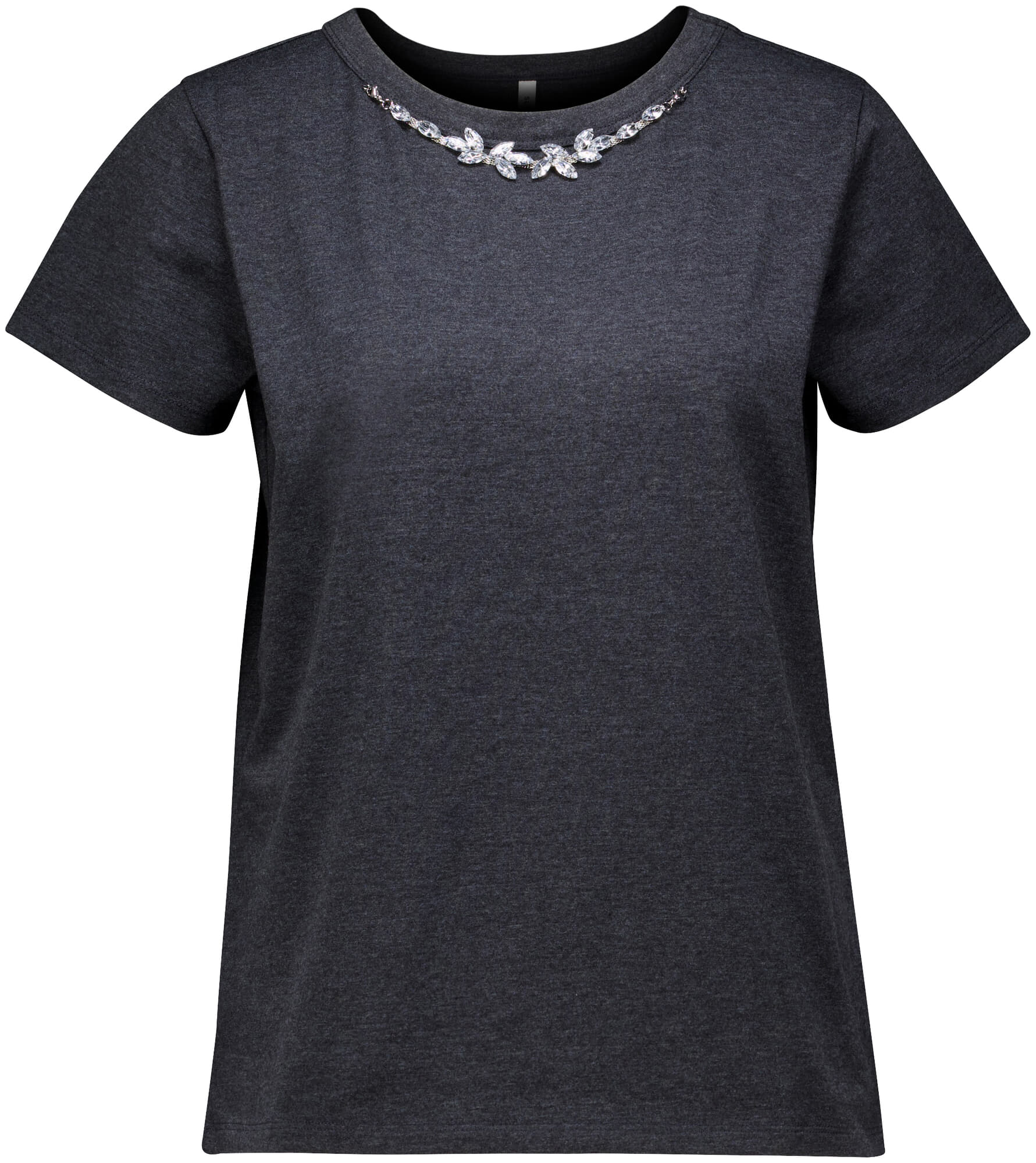 Summum T-shirt met necklace detail Antraciet