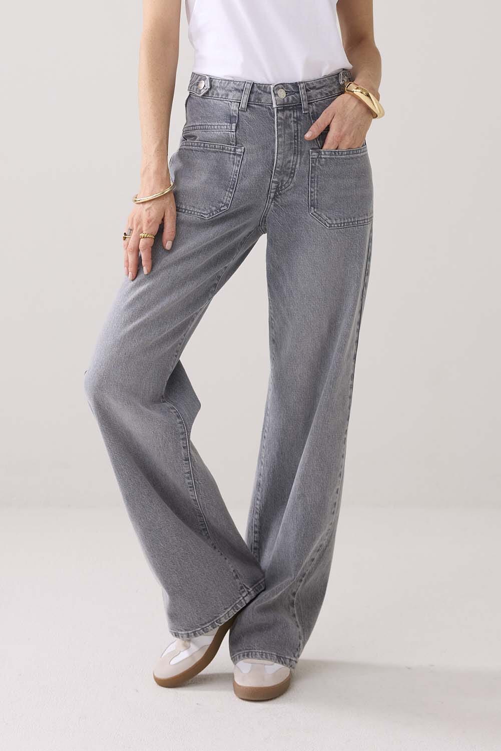 Summum Jeans Comfort Wide Straight Leg Grijs